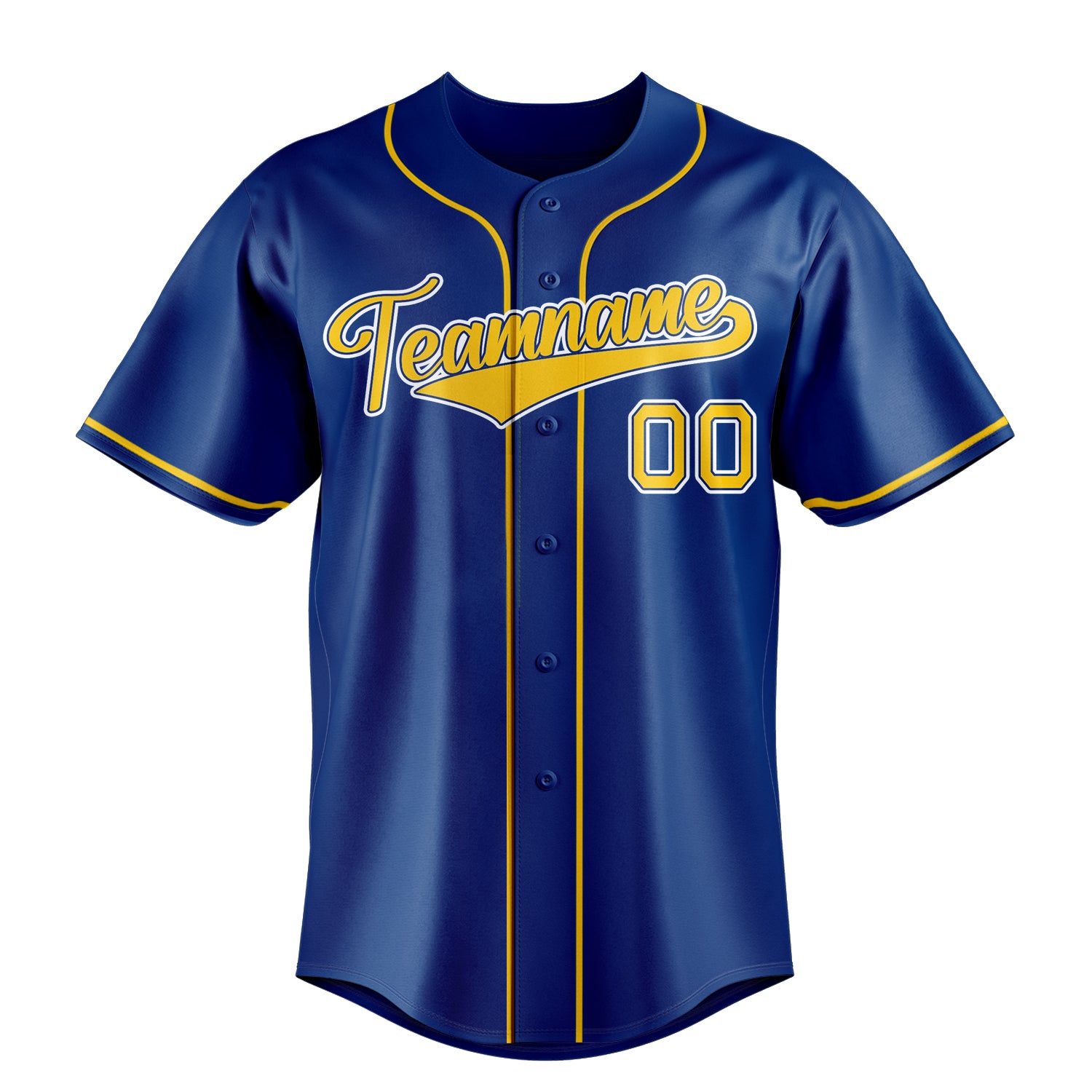 Custom Royal & Gold Color Fan Baseball Jersey