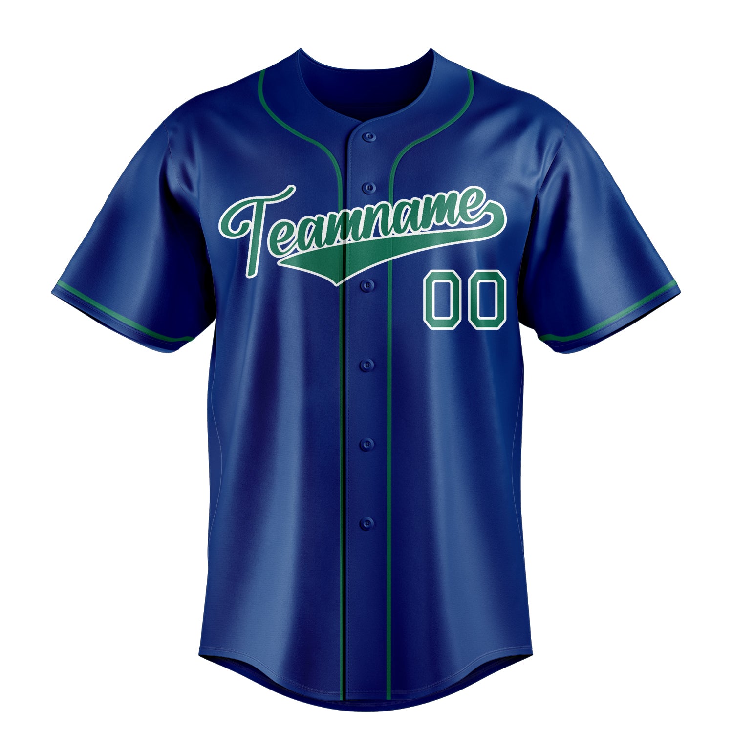Custom Royal & Kelly Green Color Fan Baseball Jersey