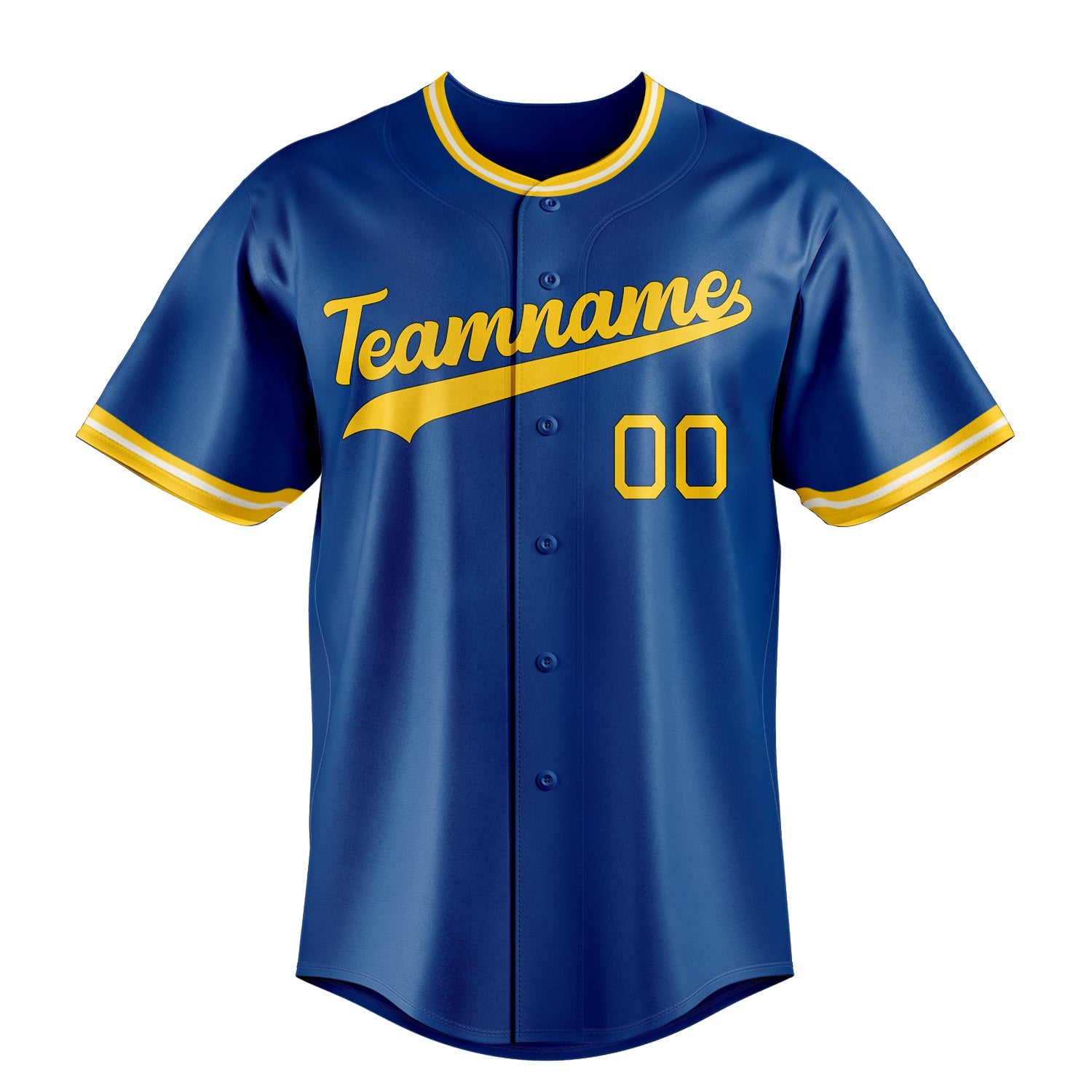 Custom Royal & Gold Color Fan Baseball Jersey