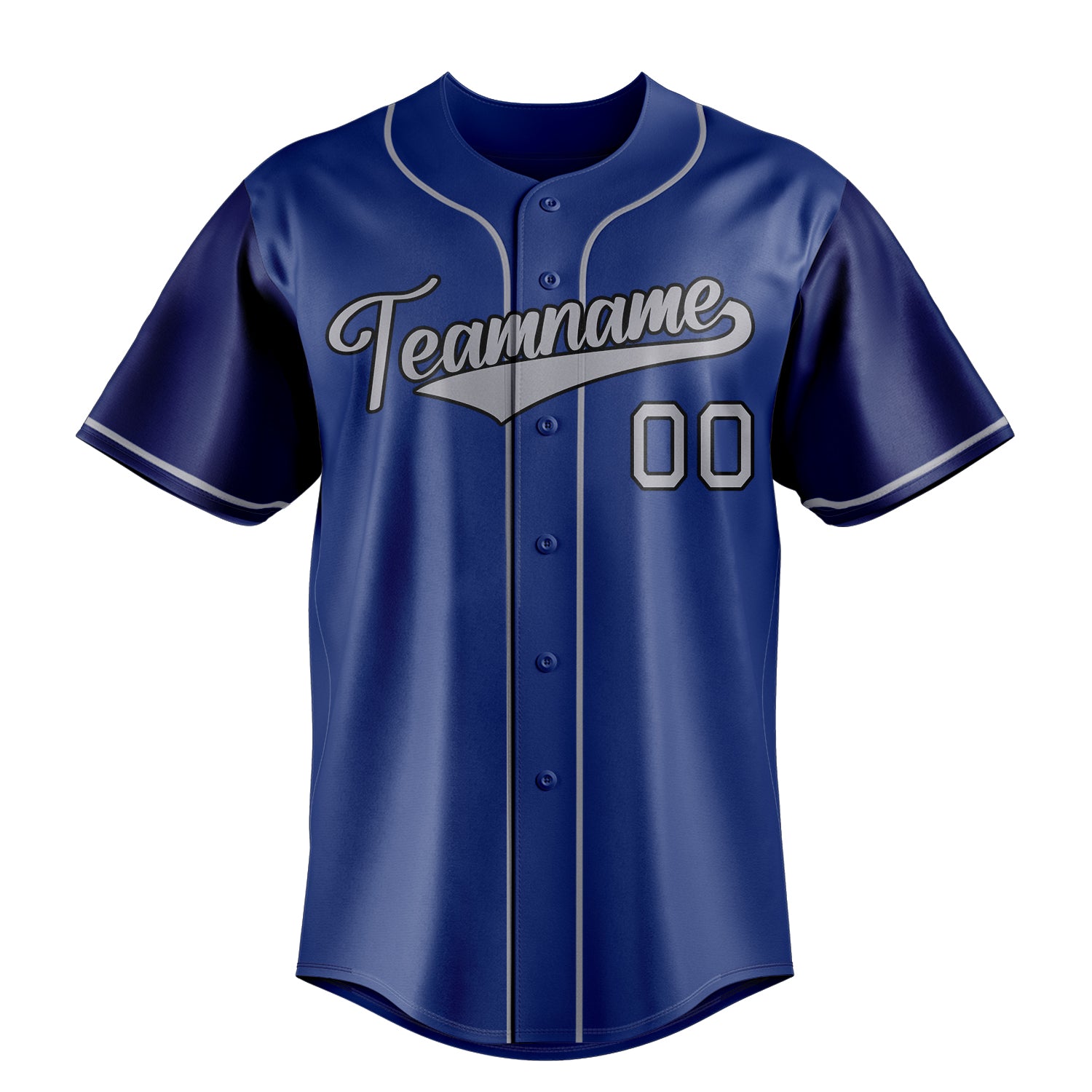 Custom Royal & Gray Color Fan Baseball Jersey