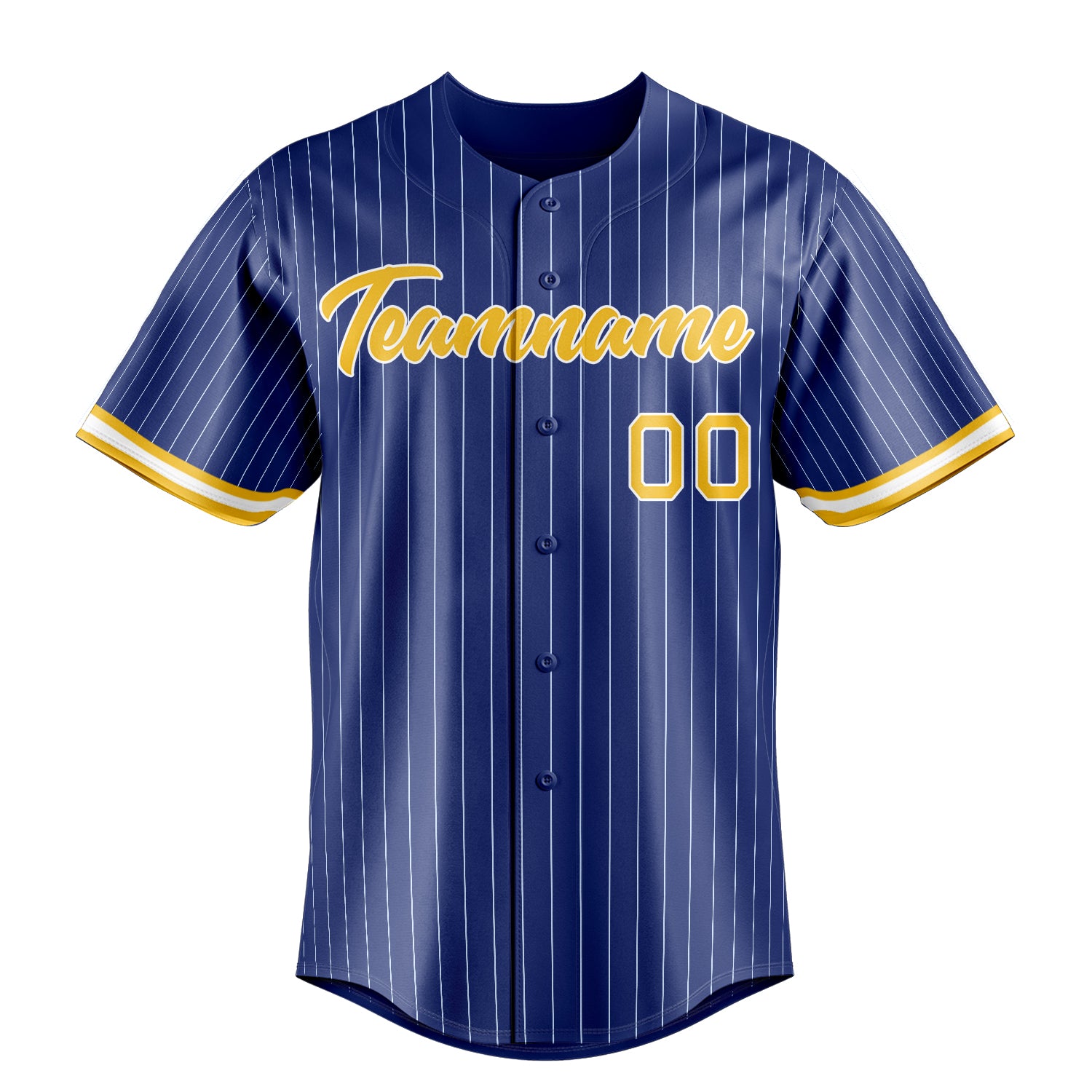 Custom Royal & Gold White Pinstripe Fan Baseball Jersey