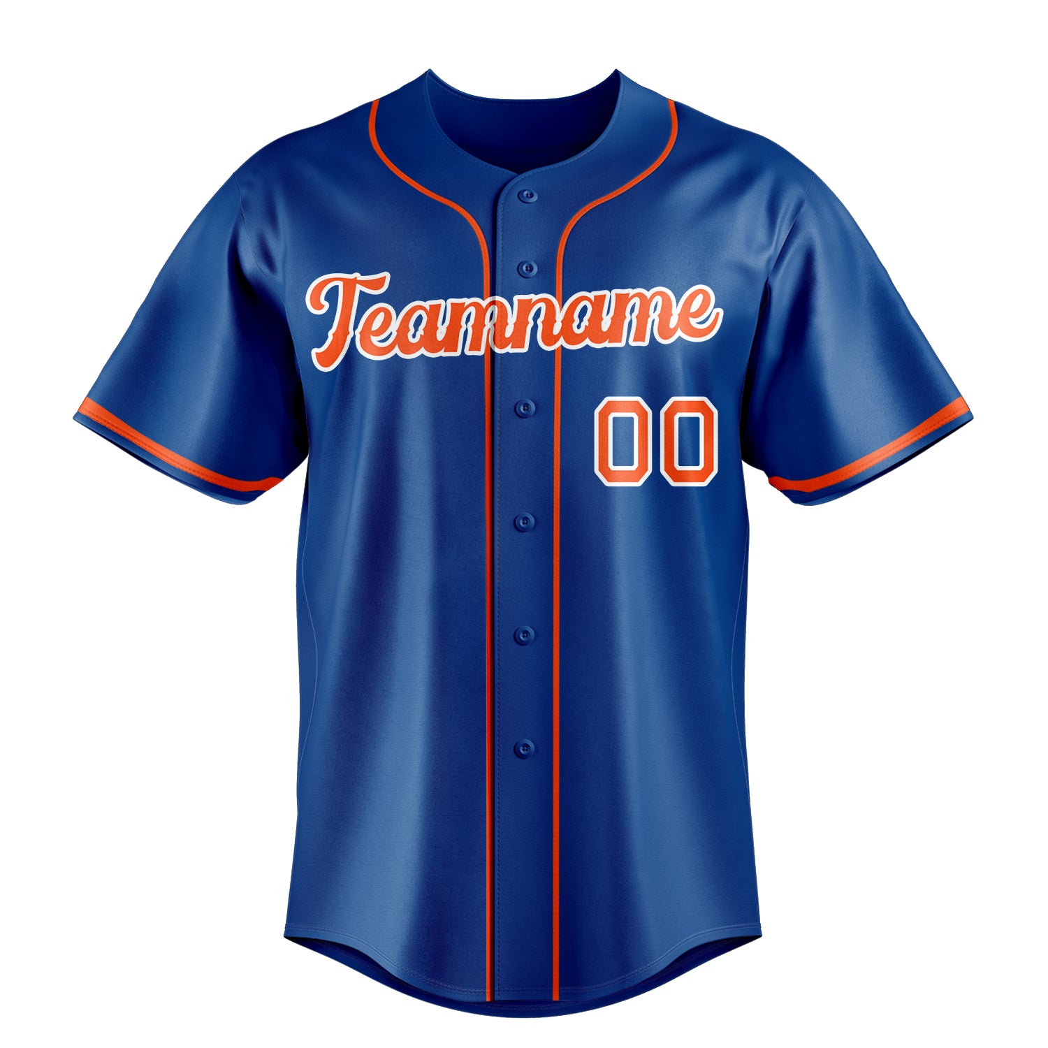 Custom Royal & Orange Color Fan Baseball Jersey