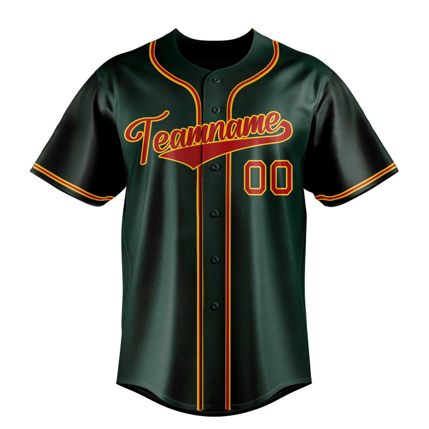 Custom Green & Red Color Fan Baseball Jersey
