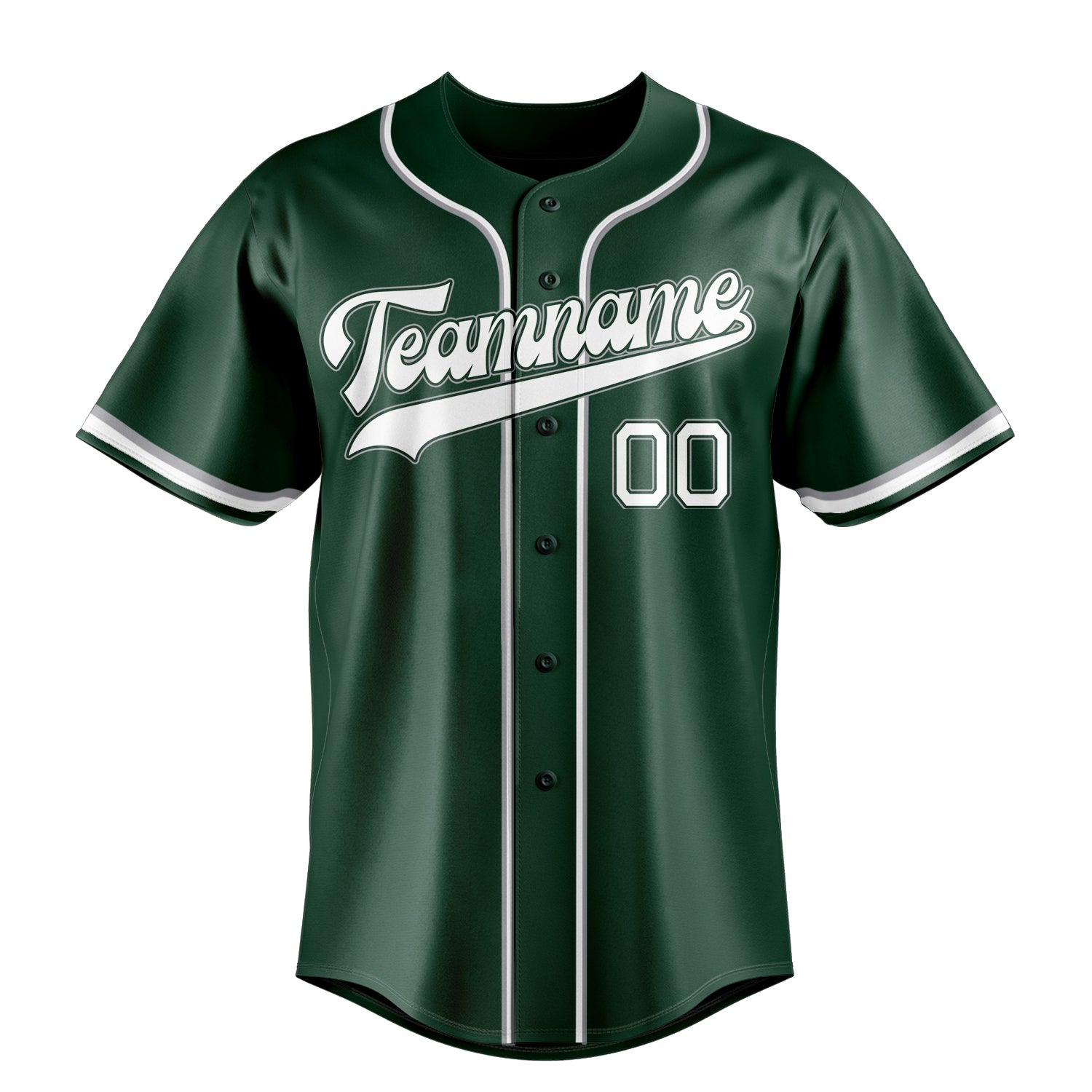Custom Green & White Color Fan Baseball Jersey