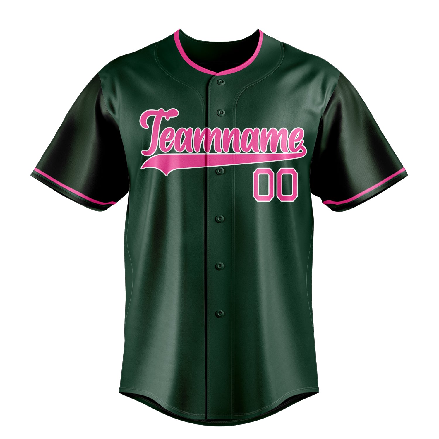 Custom Green & Pink Color Fan Baseball Jersey