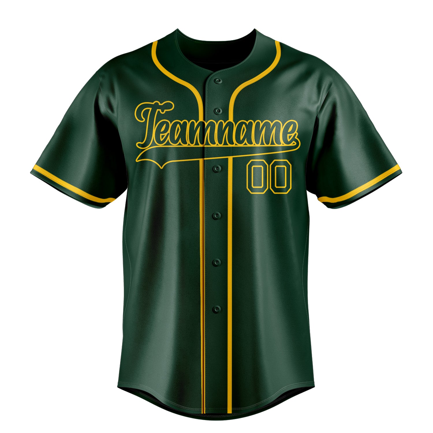 Custom Green & Gold Color Fan Baseball Jersey