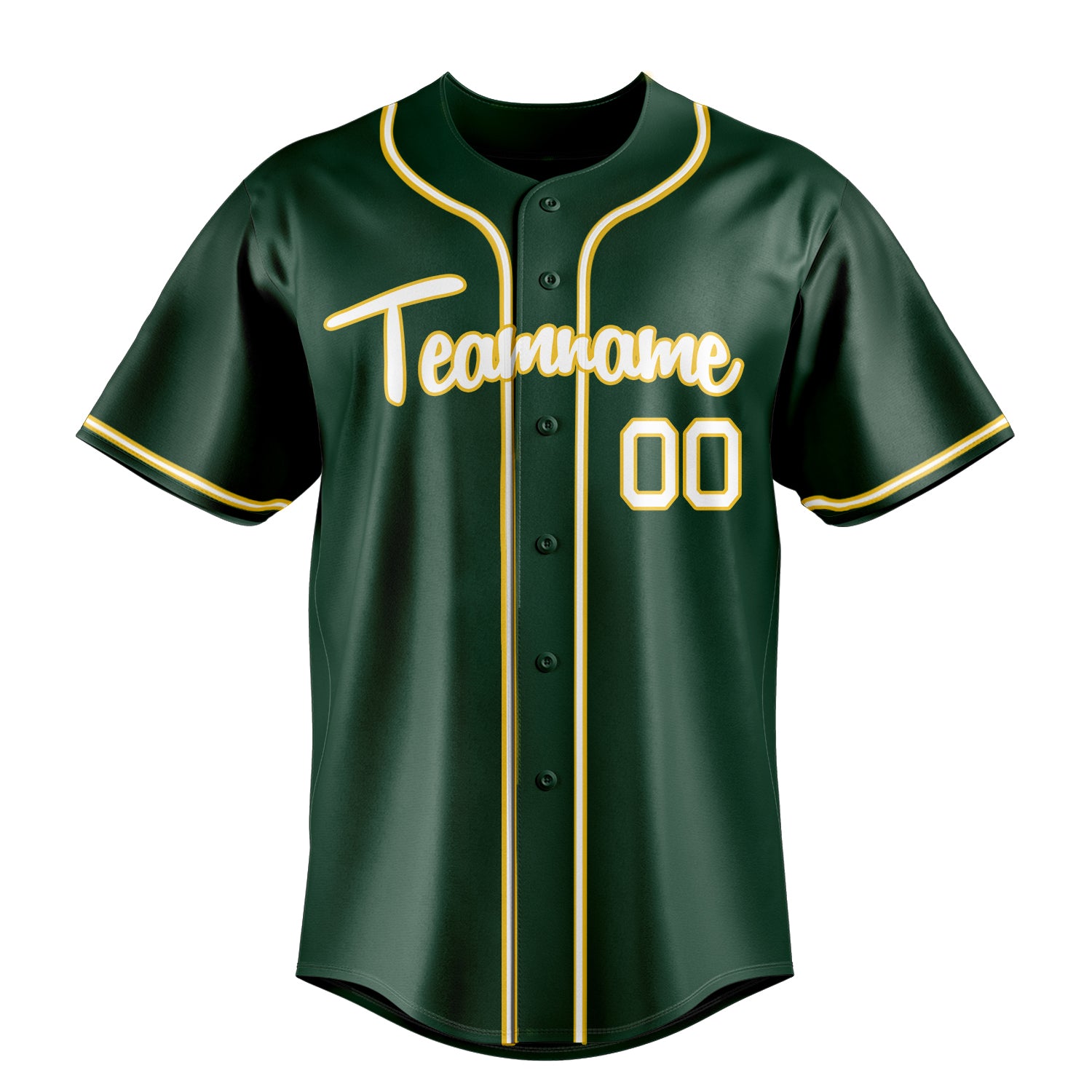 Custom Green & White Color Fan Baseball Jersey