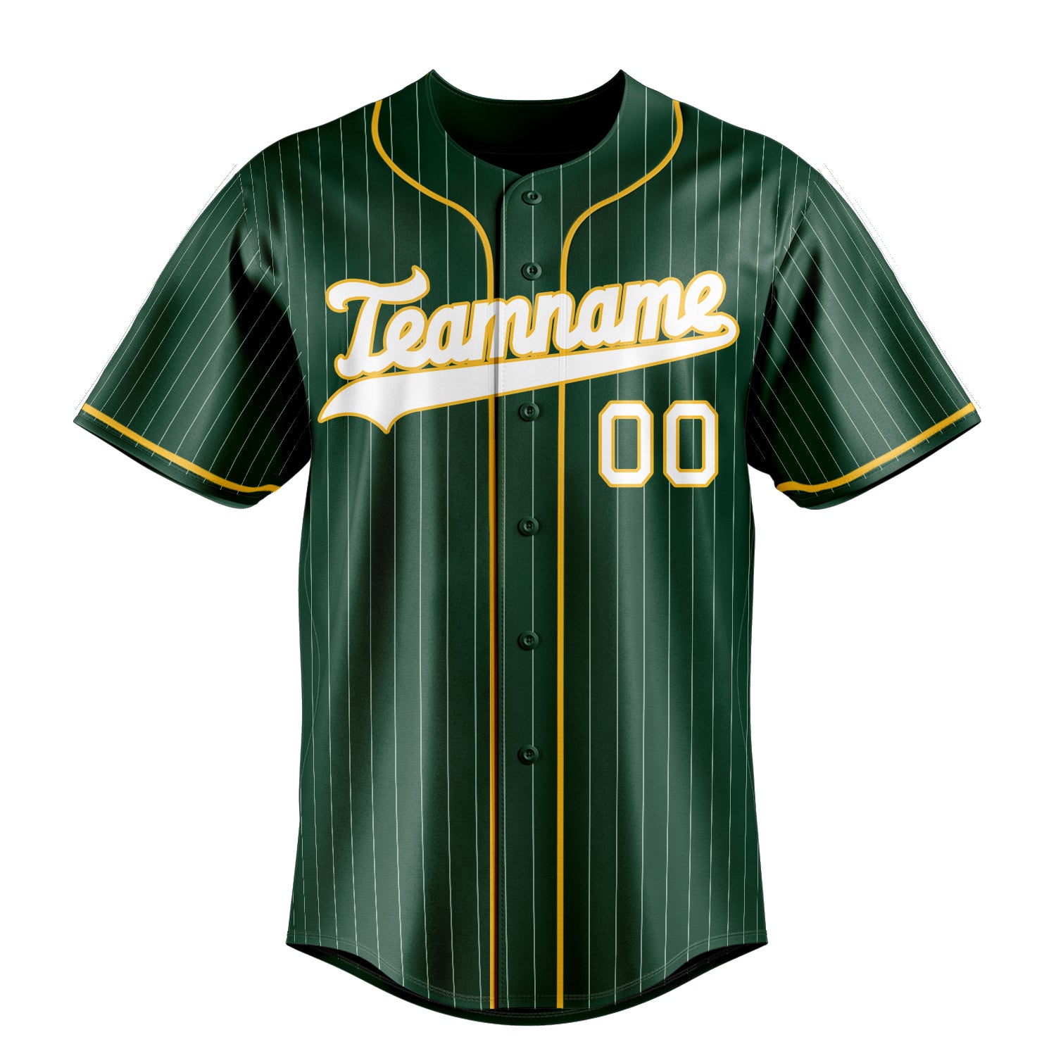 Custom Green & White White Pinstripe Fan Baseball Jersey