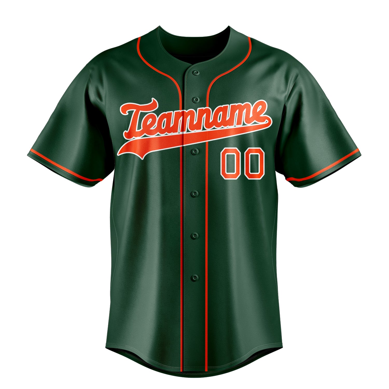 Custom Green & Orange Color Fan Baseball Jersey