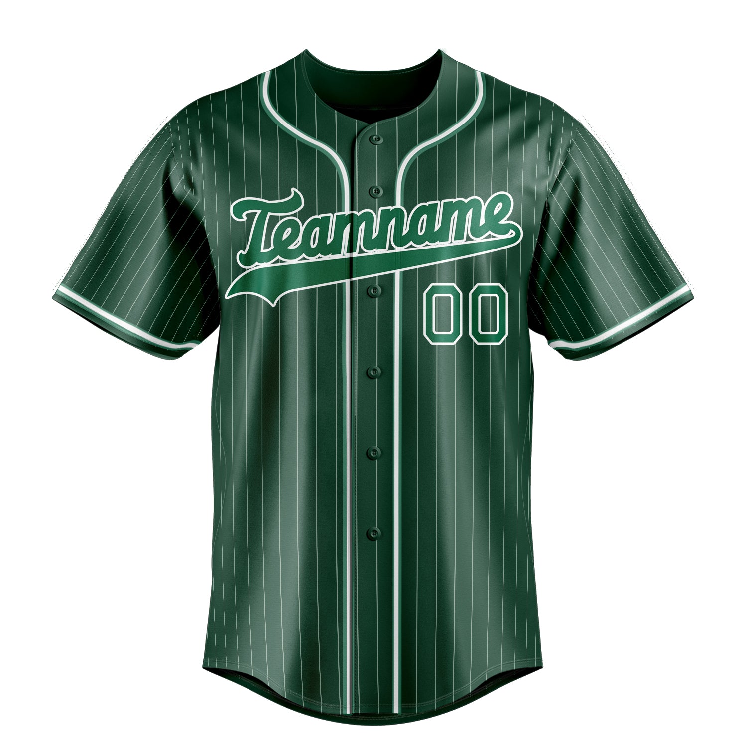 Custom Green & Kelly Green White Pinstripe Fan Baseball Jersey