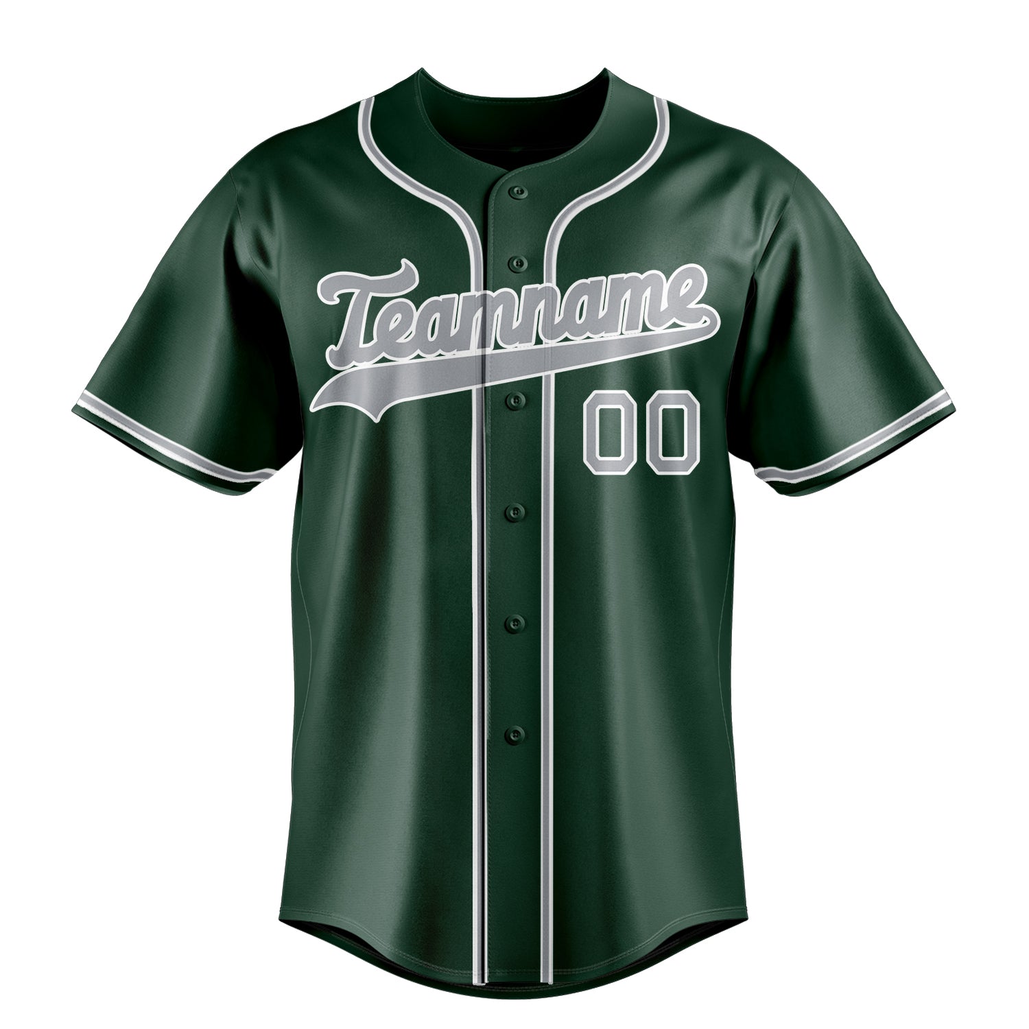 Custom Green & Gray Color Fan Baseball Jersey