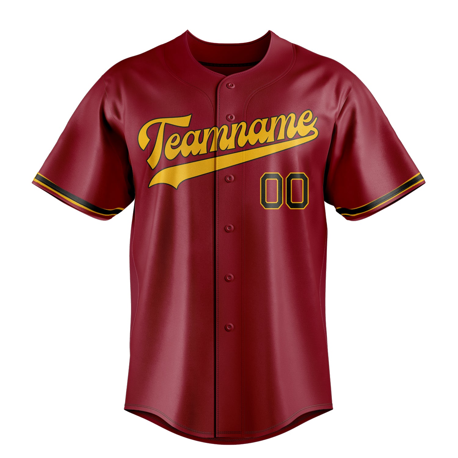 Custom Maroon & Gold Color Fan Baseball Jersey
