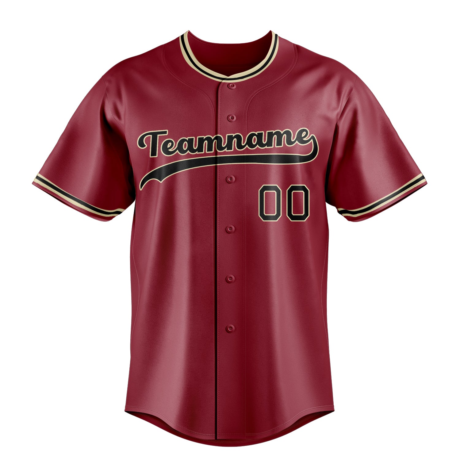 Custom Maroon & Black Color Fan Baseball Jersey