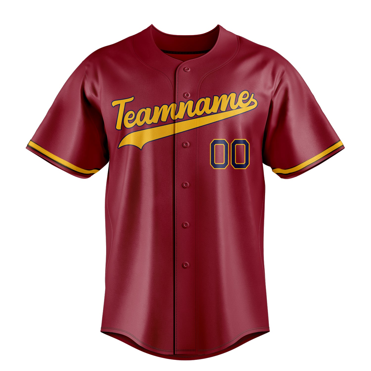 Custom Maroon & Gold Color Fan Baseball Jersey