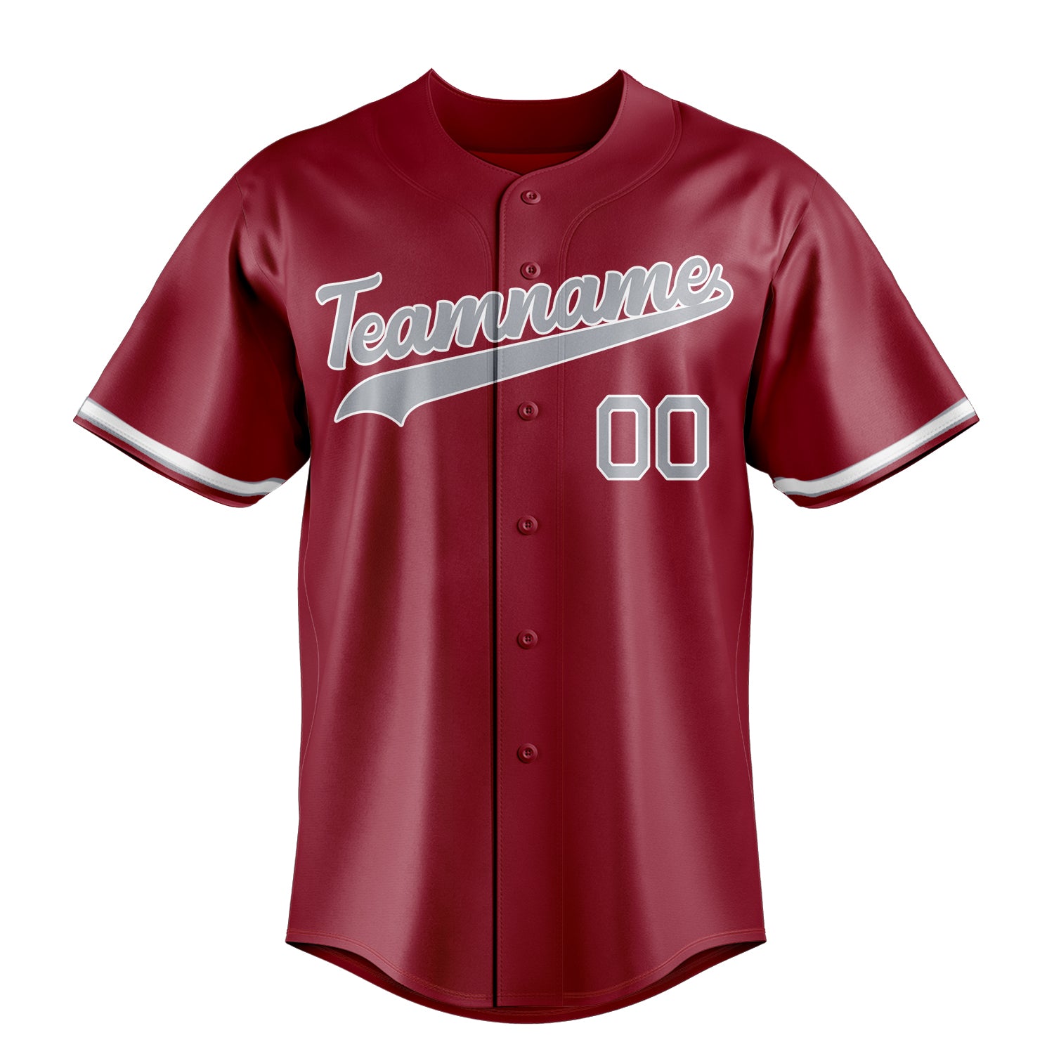 Custom Maroon & Gray Color Fan Baseball Jersey
