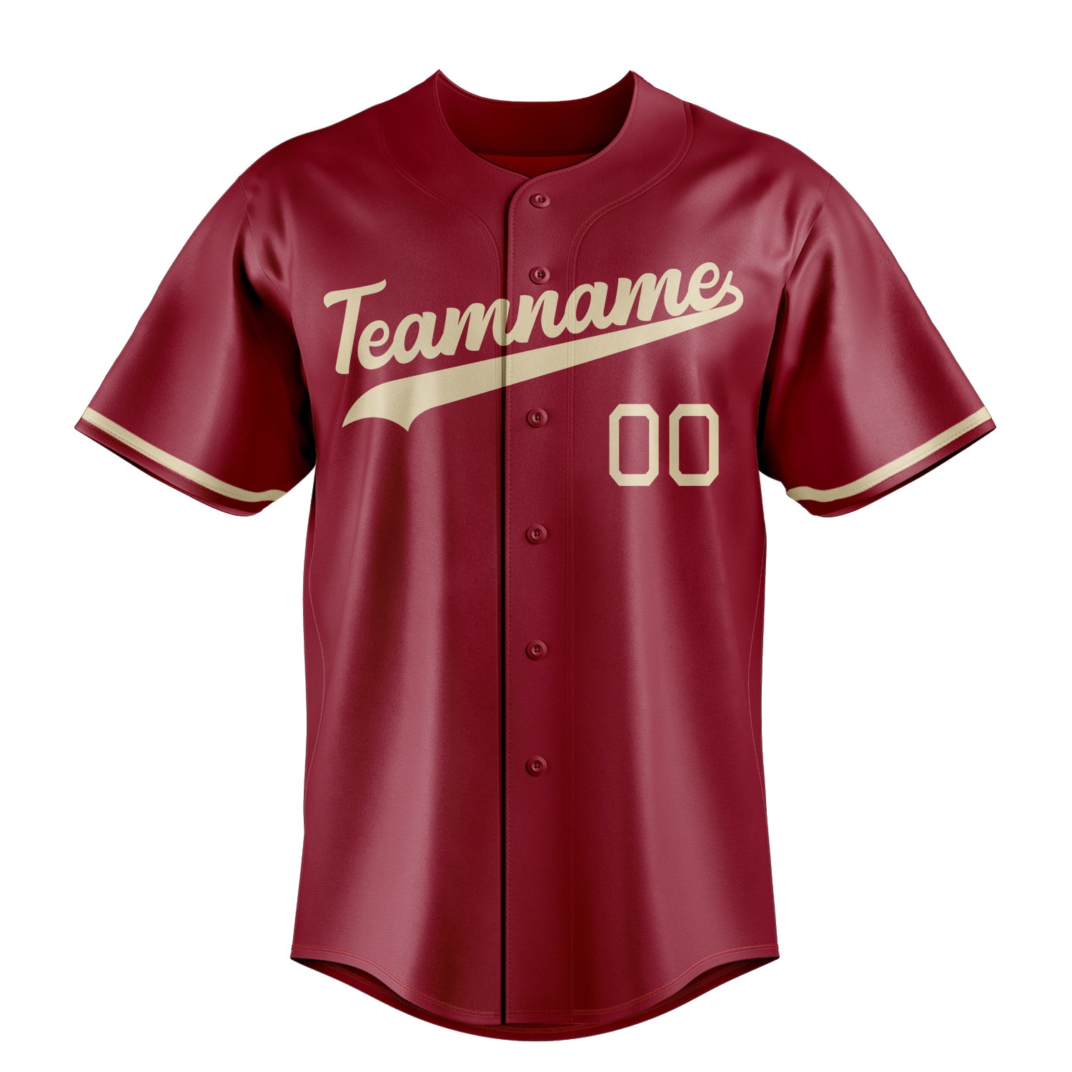 Custom Maroon & Cream Color Fan Baseball Jersey