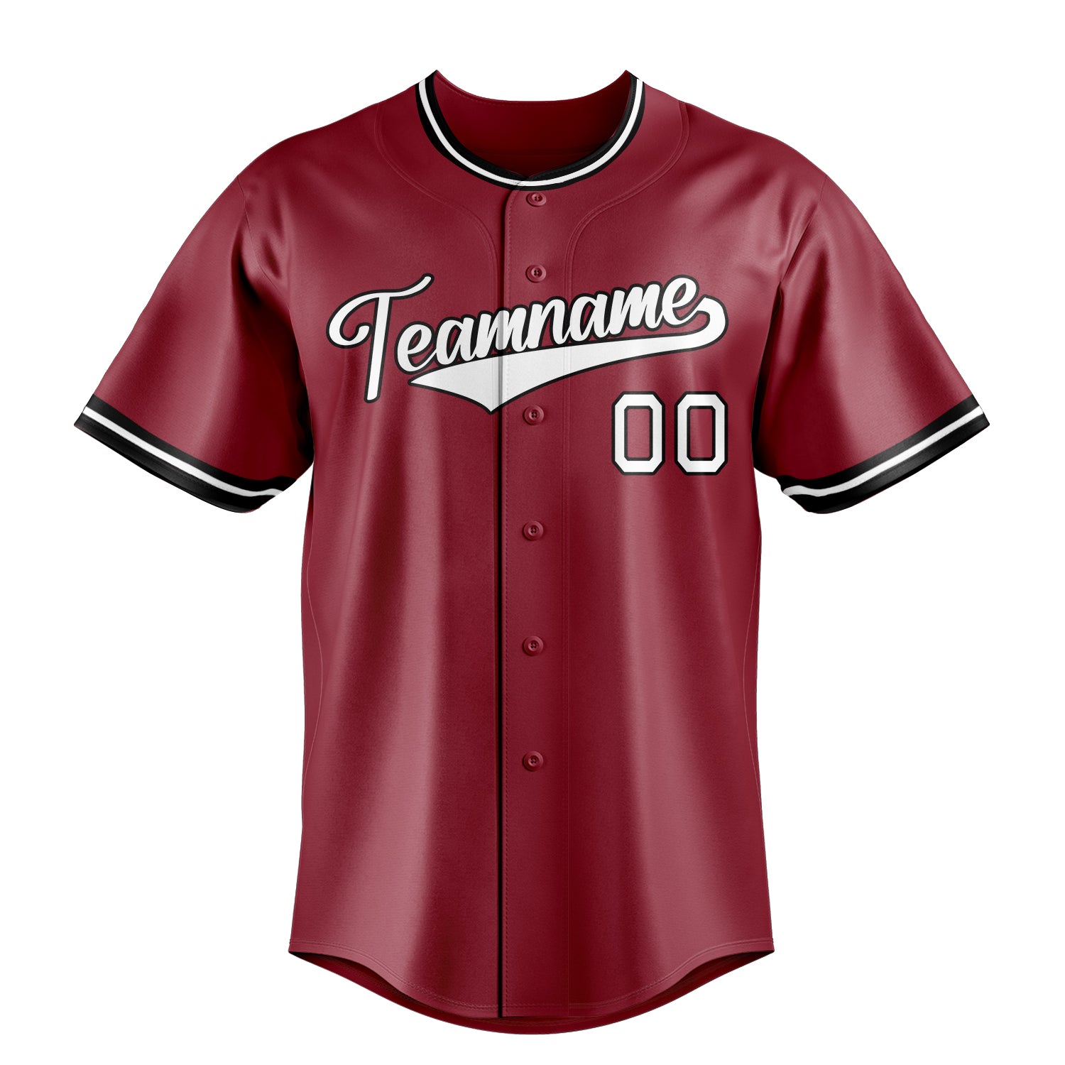 Custom Maroon & White Color Fan Baseball Jersey