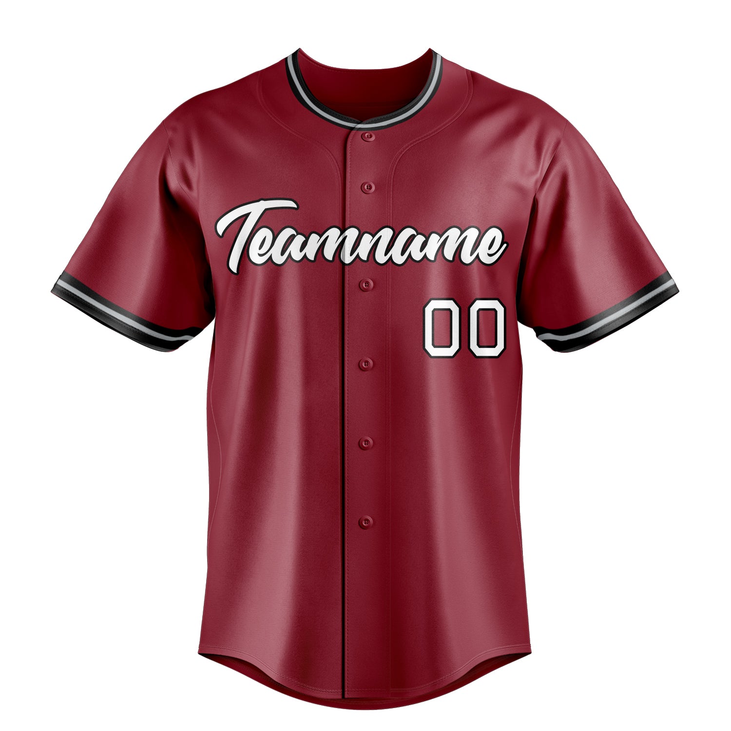 Custom Maroon & White Color Fan Baseball Jersey