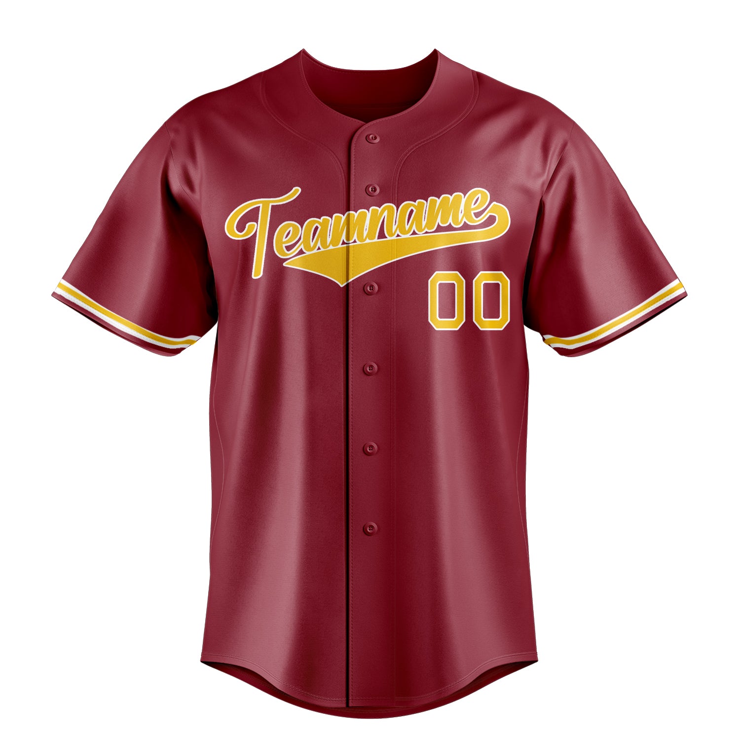 Custom Maroon & Yellow Color Fan Baseball Jersey