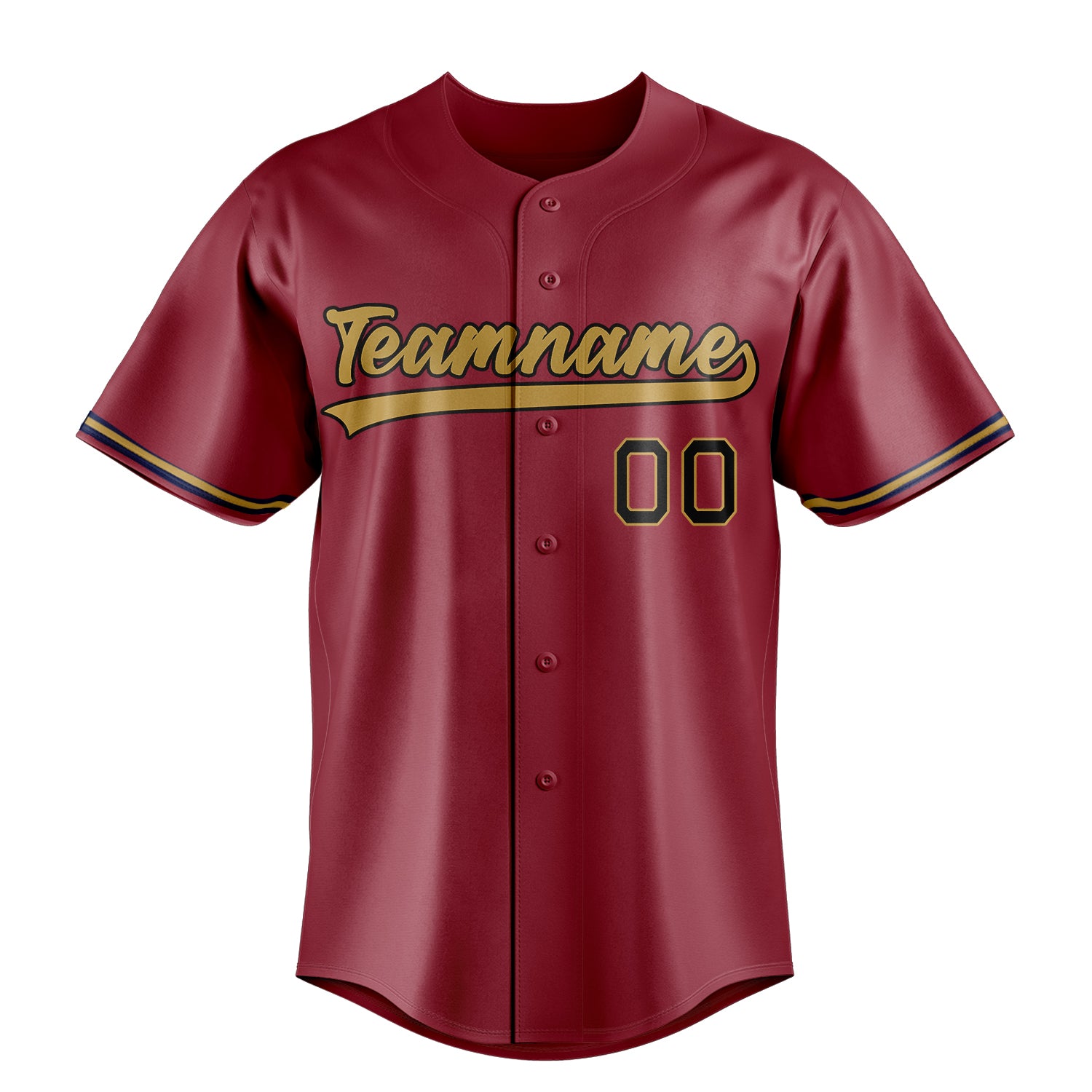 Custom Maroon & Old Gold Color Fan Baseball Jersey