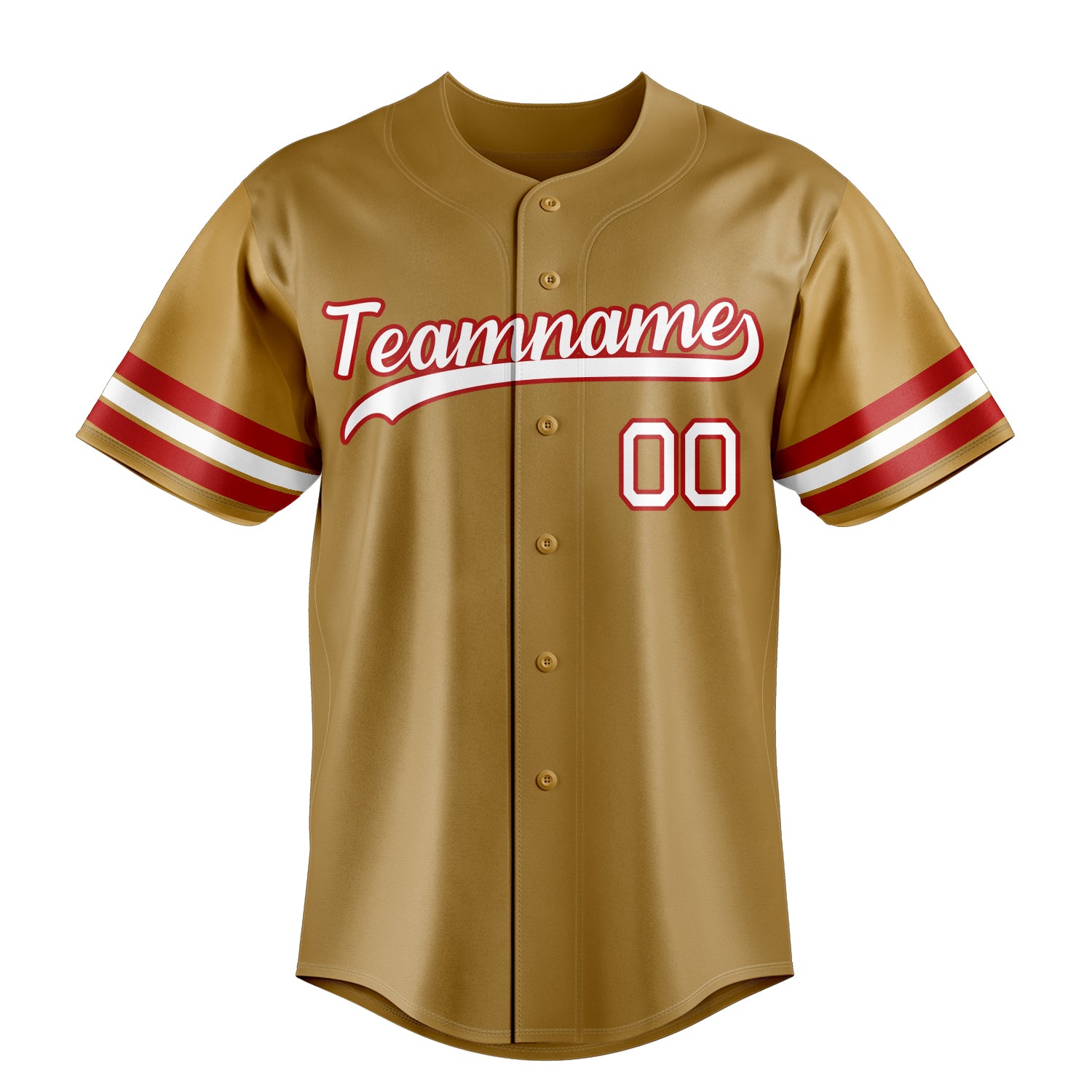 Custom Old Gold & White Color Fan Baseball Jersey