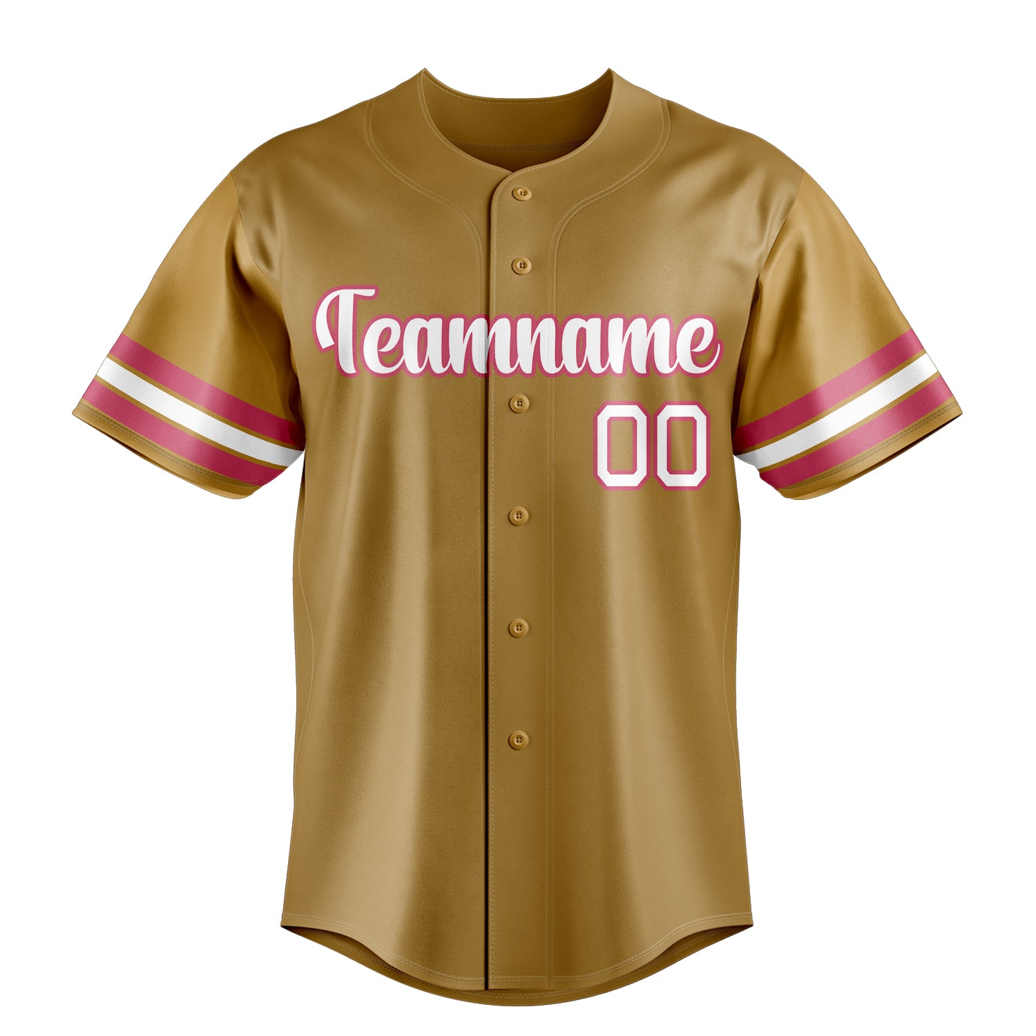Custom Old Gold & White Color Fan Baseball Jersey