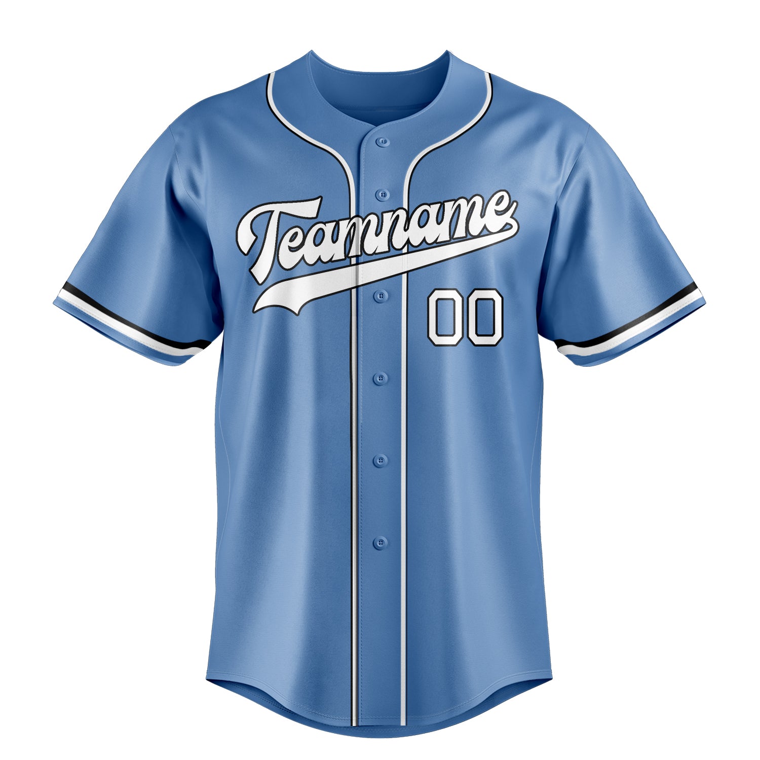 Custom Light Blue & White Color Fan Baseball Jersey