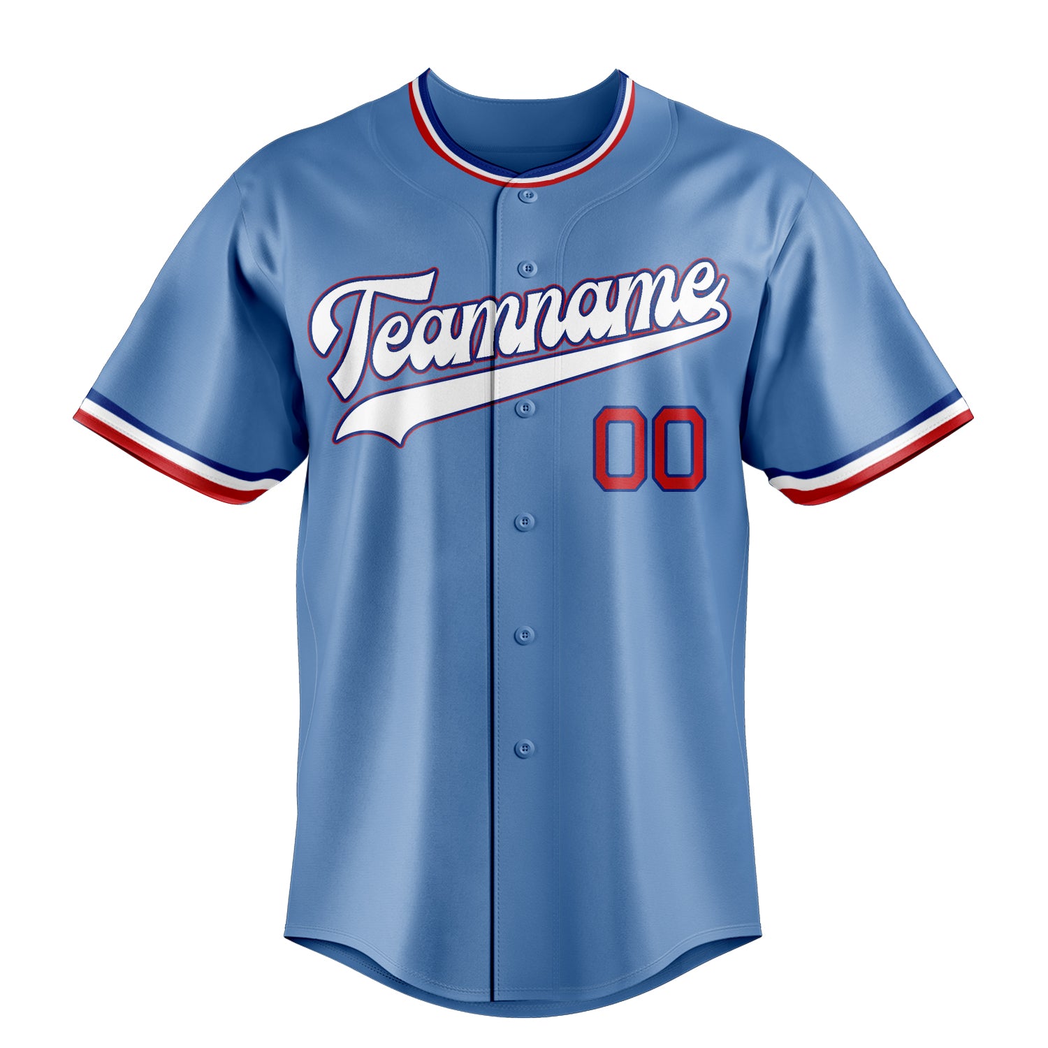 Custom Light Blue & White Color Fan Baseball Jersey