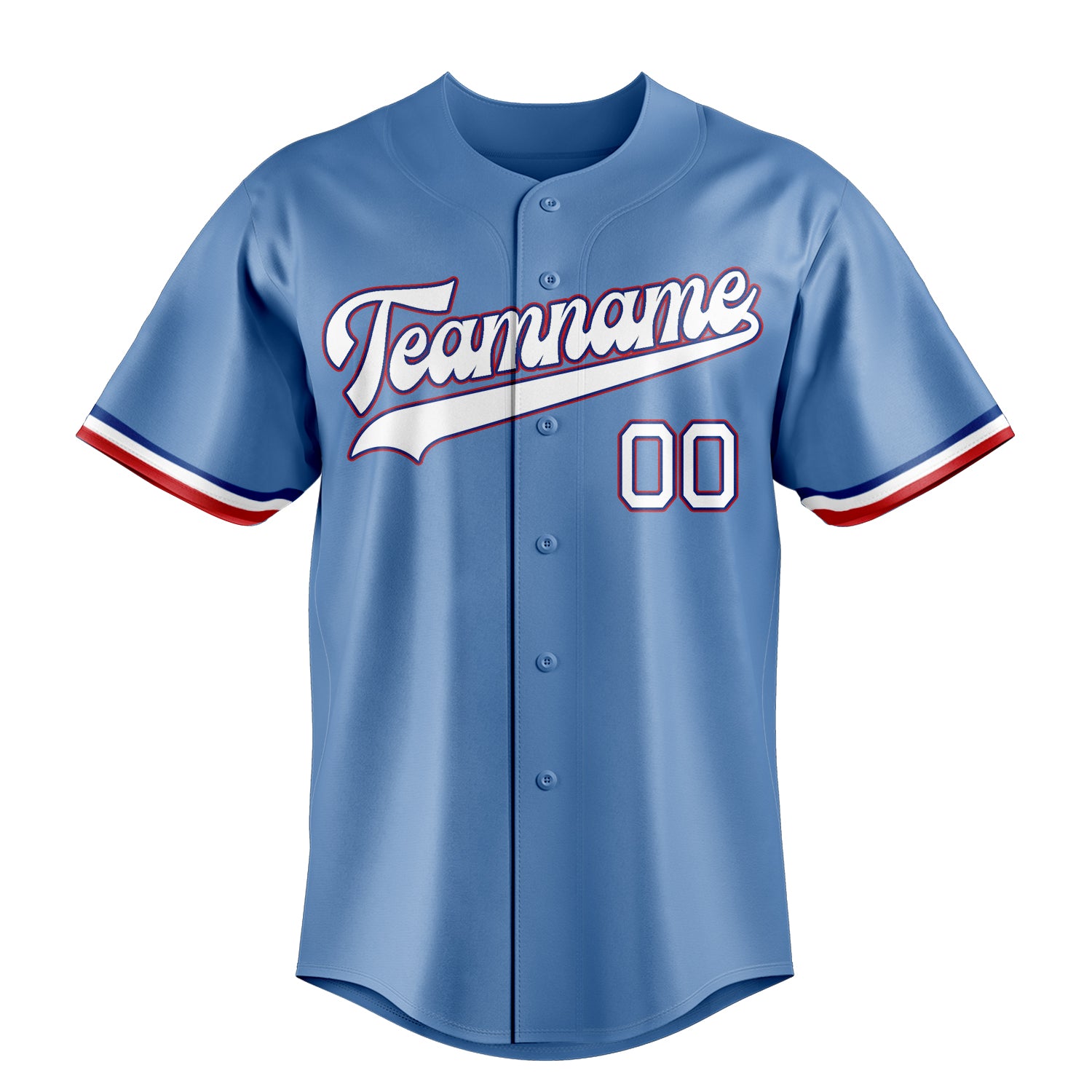 Custom Light Blue & White Color Fan Baseball Jersey