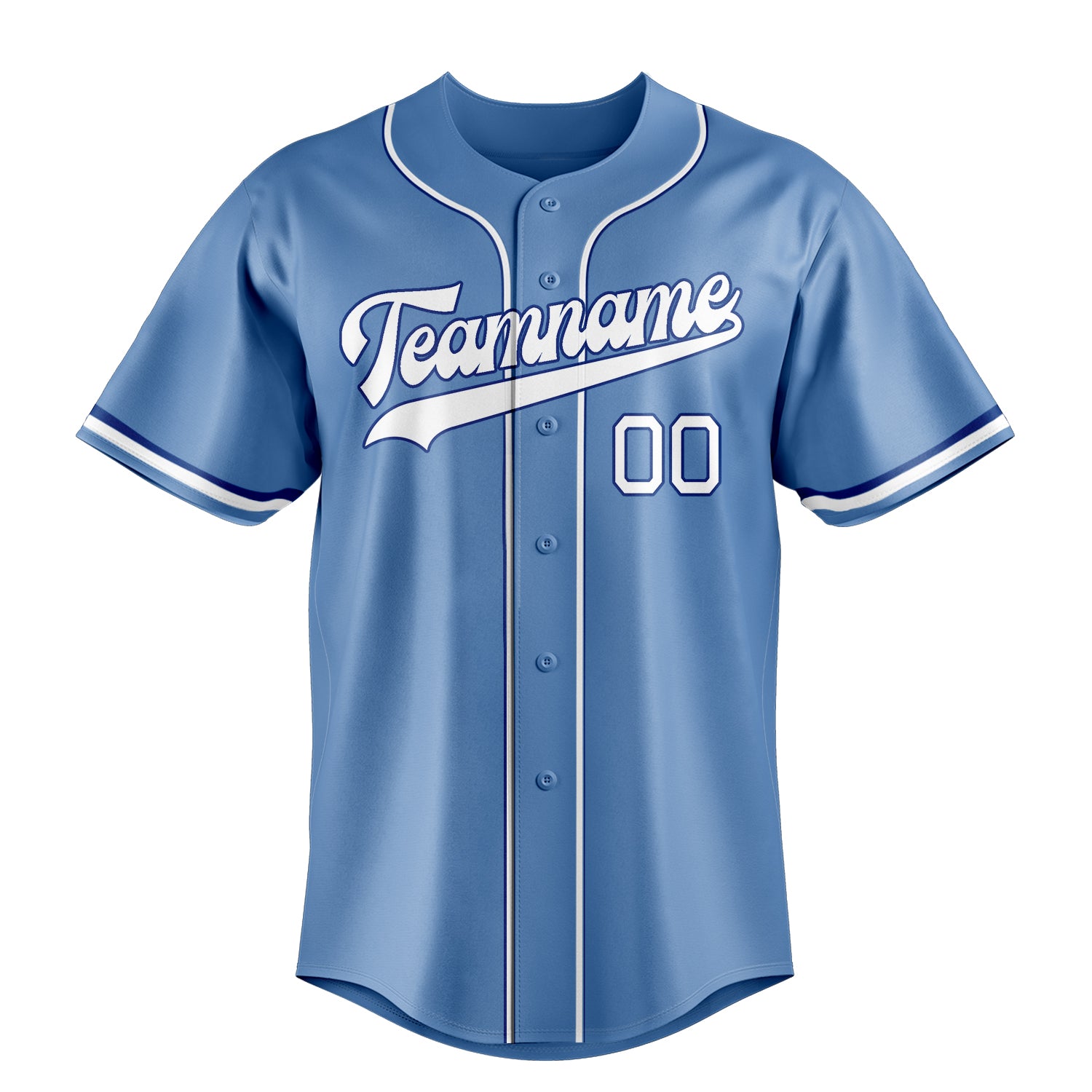 Custom Light Blue & White Color Fan Baseball Jersey