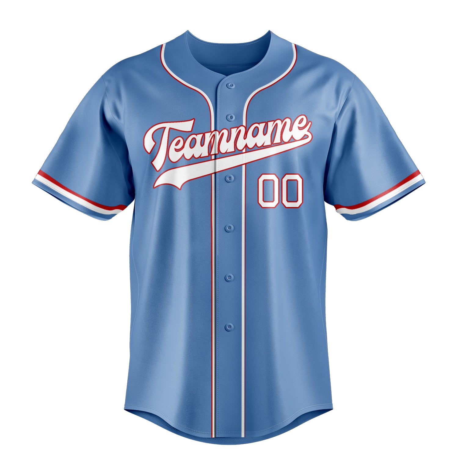 Custom Light Blue & White Color Fan Baseball Jersey