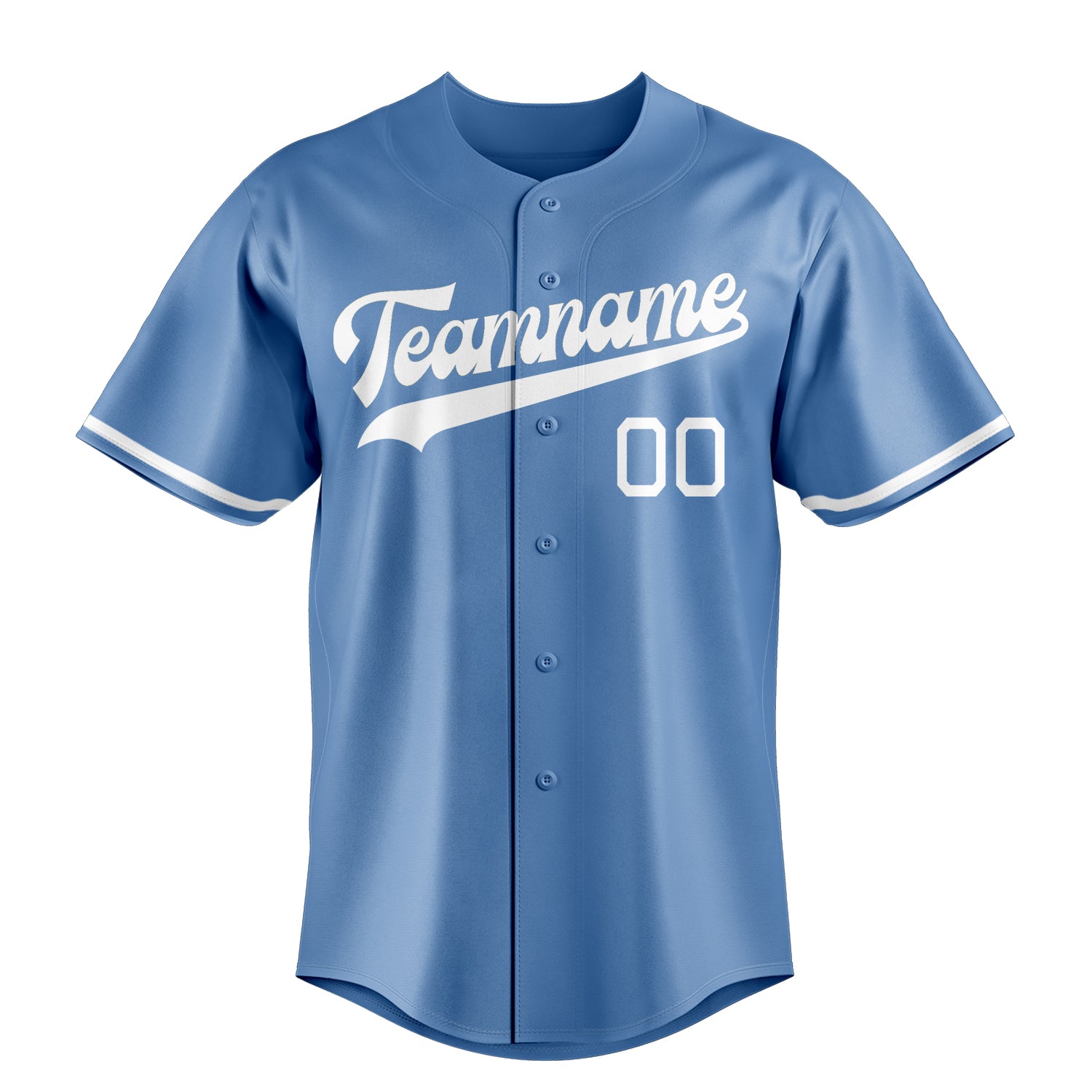 Custom Light Blue & White Color Fan Baseball Jersey