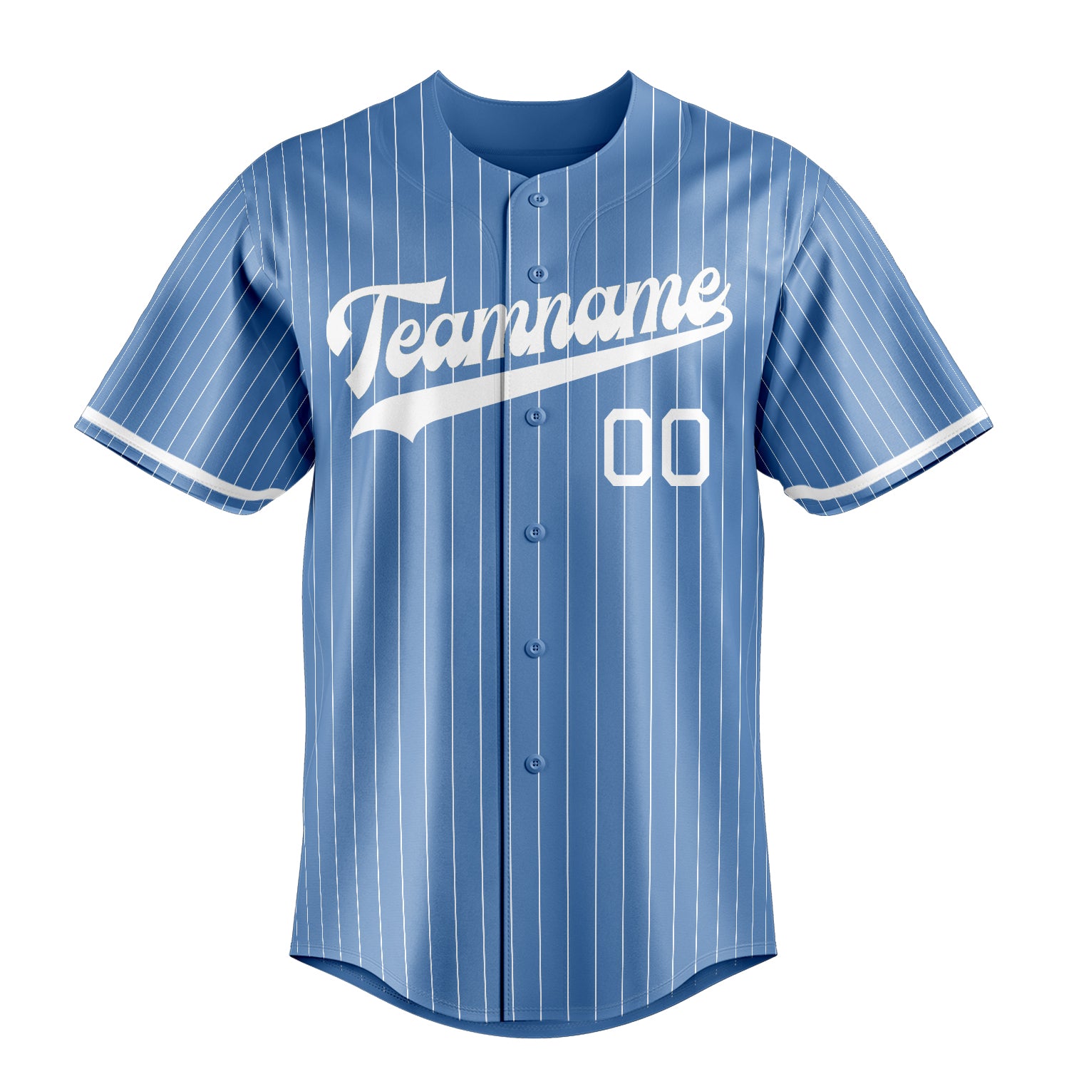 Custom Light Blue & White White Pinstripe Fan Baseball Jersey