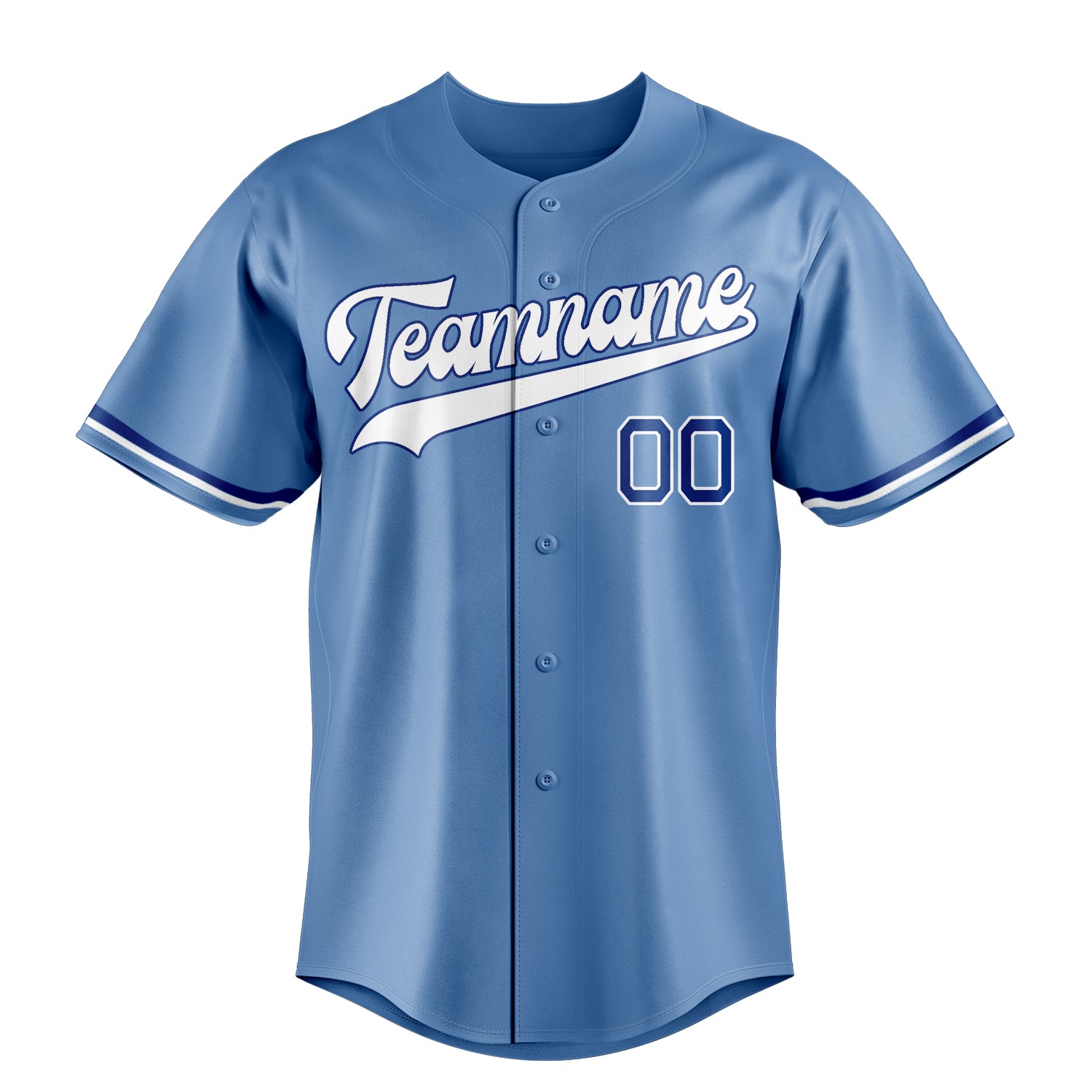 Custom Light Blue & White Color Fan Baseball Jersey