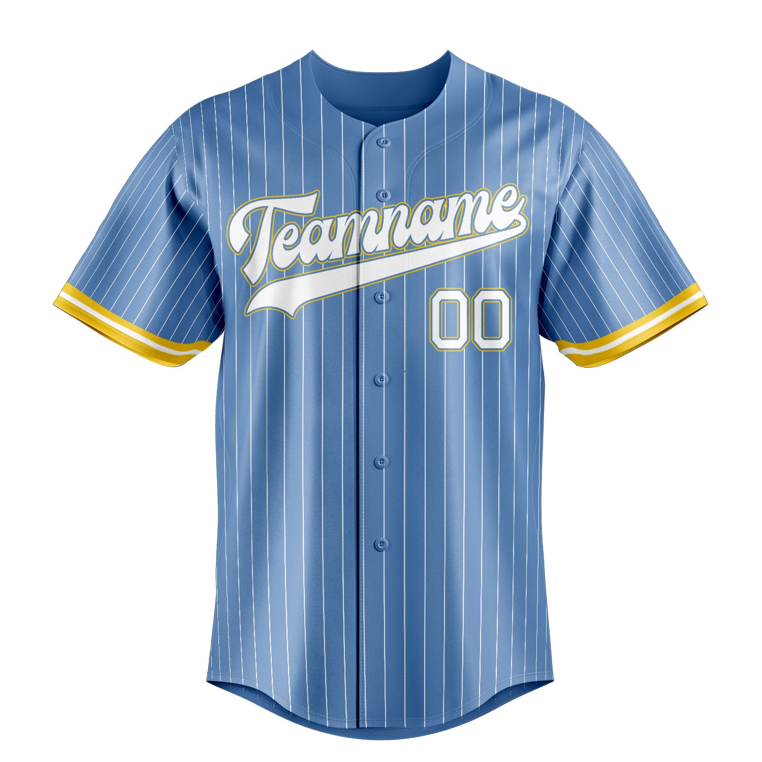 Custom Light Blue & White White Pinstripe Fan Baseball Jersey