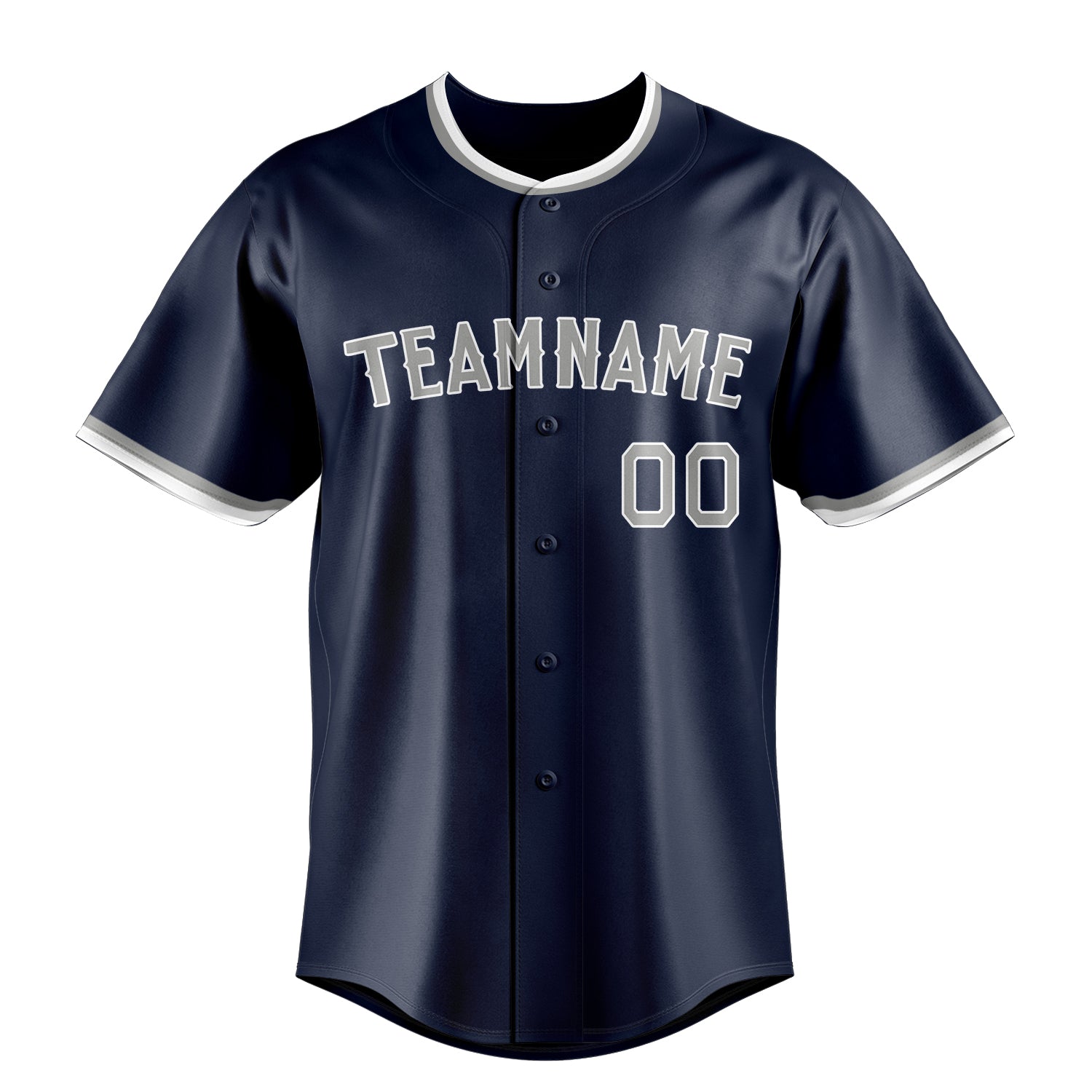 Custom Navy & Gray Color Fan Baseball Jersey