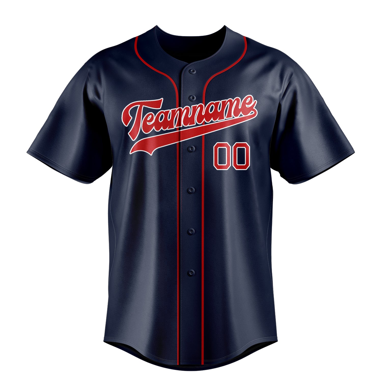 Custom Navy & Red Color Fan Baseball Jersey