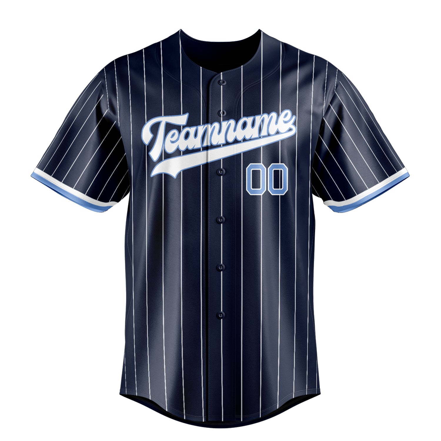 Custom Navy & White White Pinstripe Fan Baseball Jersey