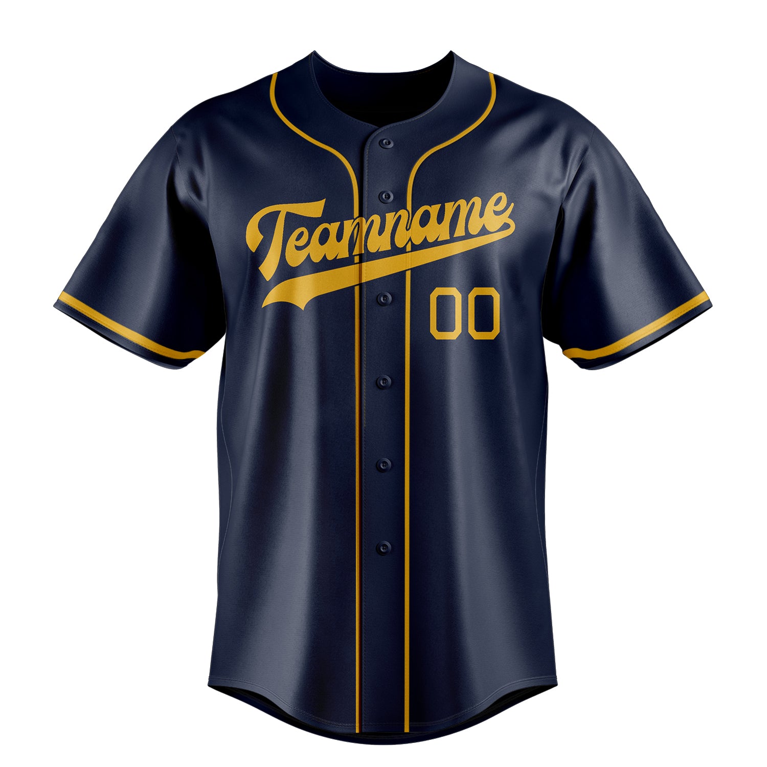 Custom Navy & Gold Color Fan Baseball Jersey