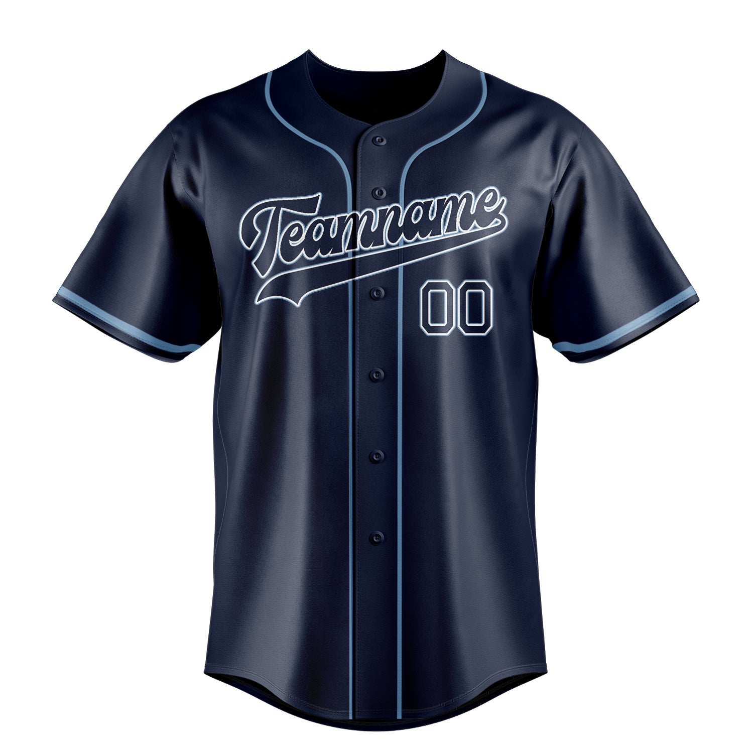 Custom Navy & Powder Blue Color Fan Baseball Jersey