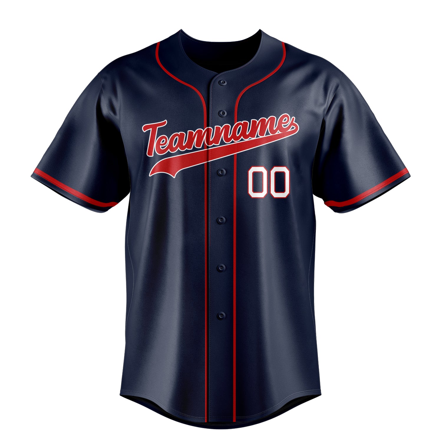 Custom Navy & Red Color Fan Baseball Jersey