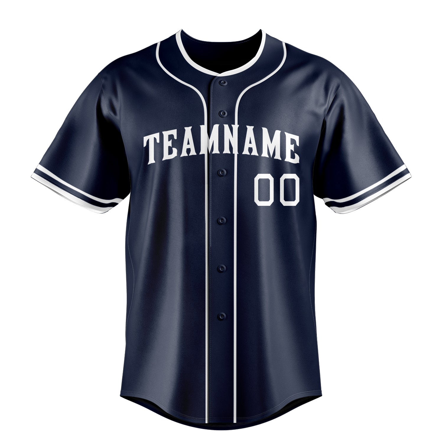 Custom Navy & White Color Fan Baseball Jersey