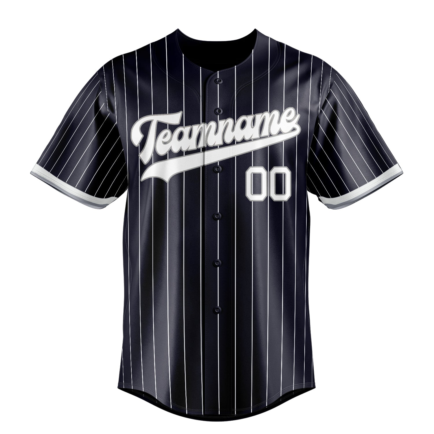 Custom Navy & White White Pinstripe Fan Baseball Jersey