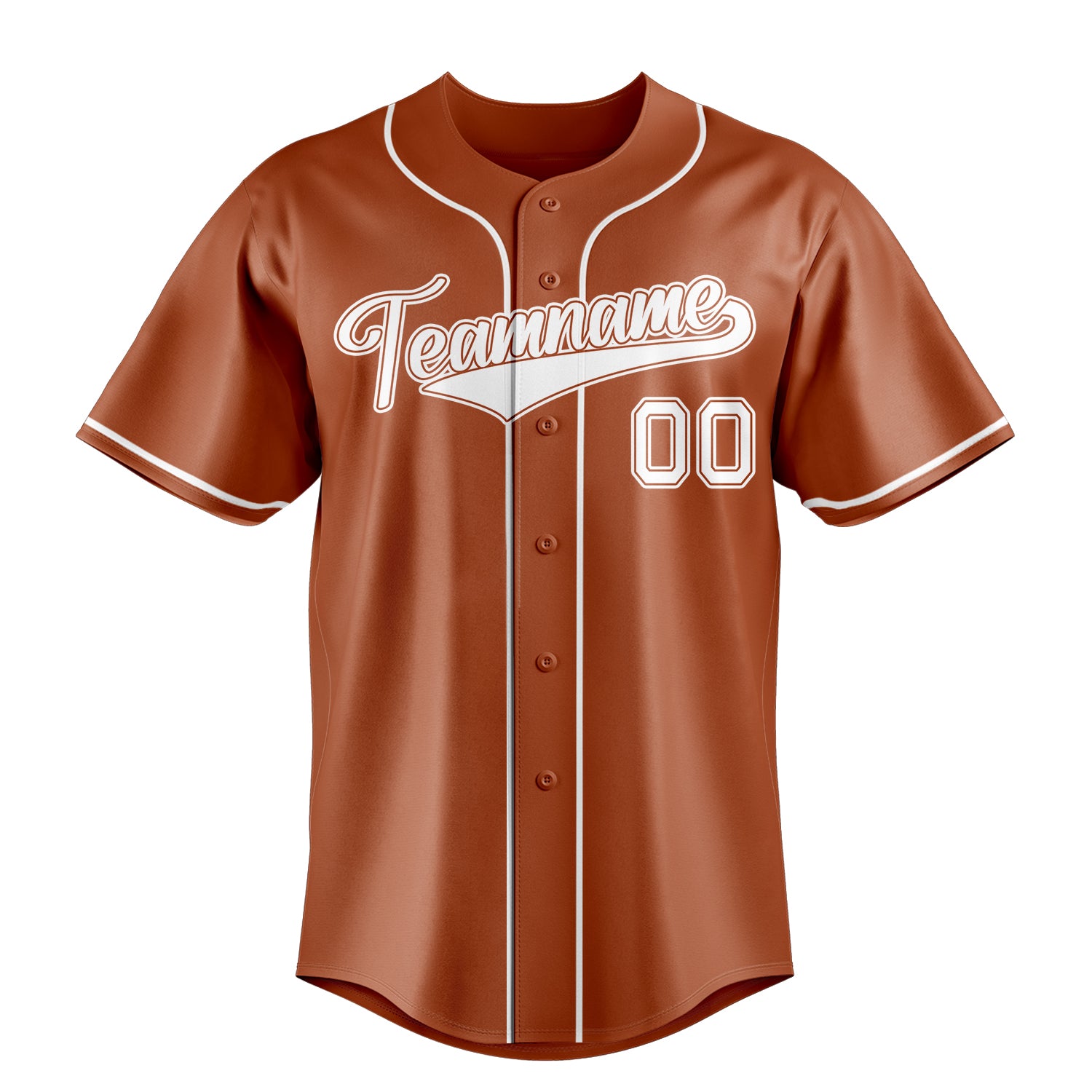 Custom Texas Orange & White Color Fan Baseball Jersey