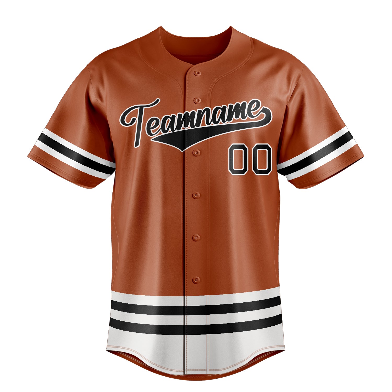 Custom Texas Orange & Black Double Stripe Fan Baseball Jersey