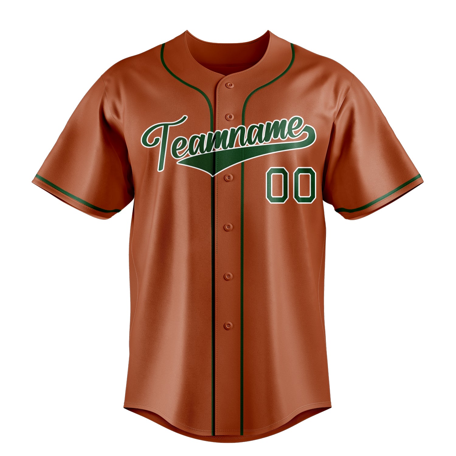 Custom Texas Orange & Green Color Fan Baseball Jersey