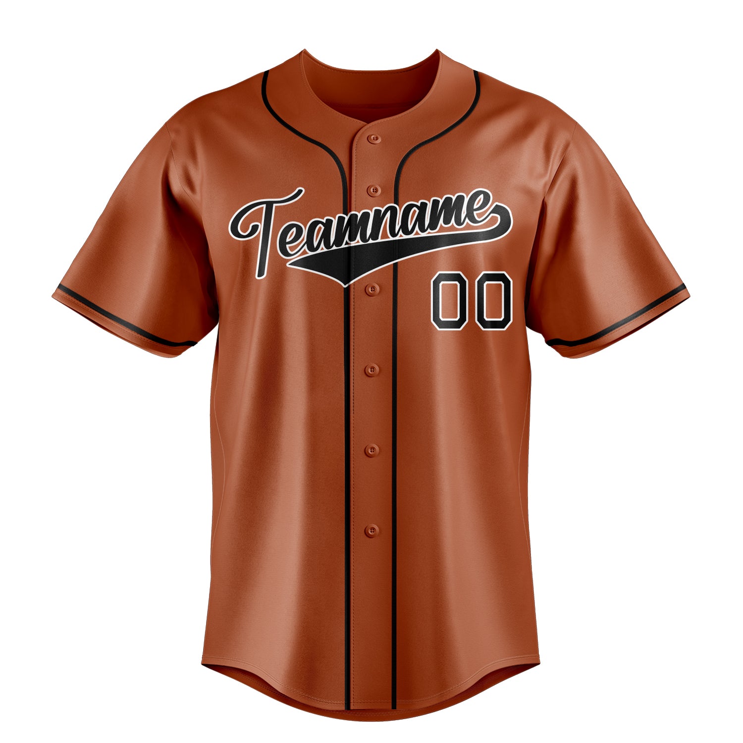 Custom Texas Orange & Black Color Fan Baseball Jersey