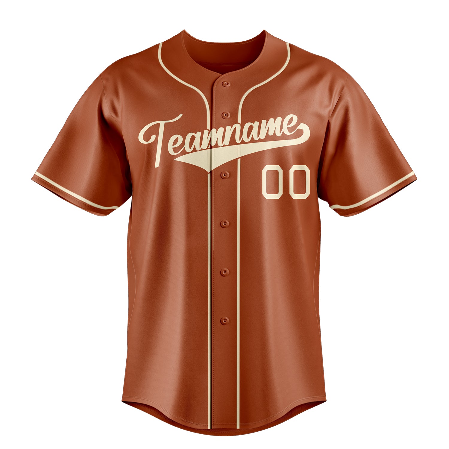 Custom Texas Orange & Cream Color Fan Baseball Jersey