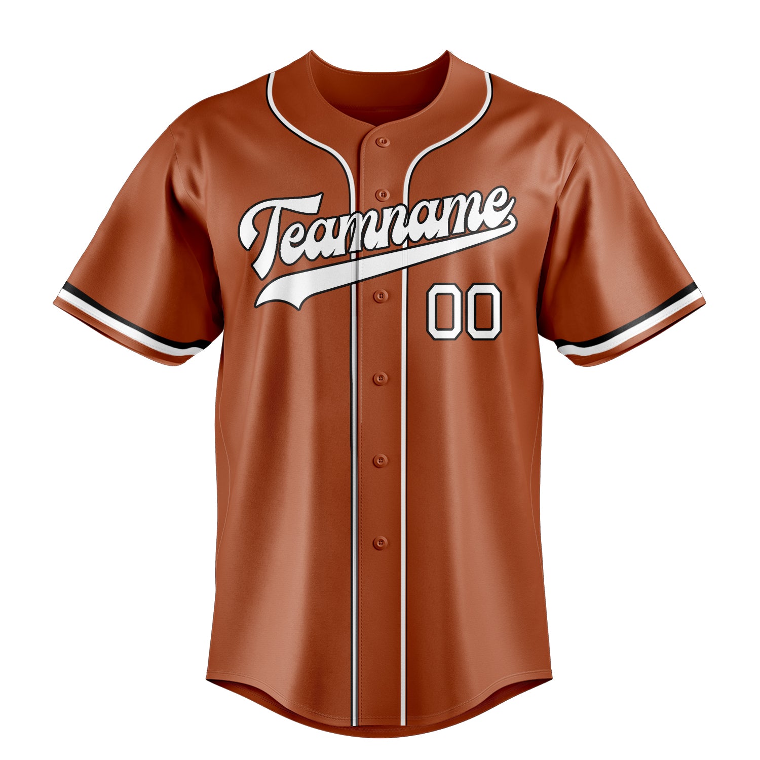 Custom Texas Orange & White Color Fan Baseball Jersey