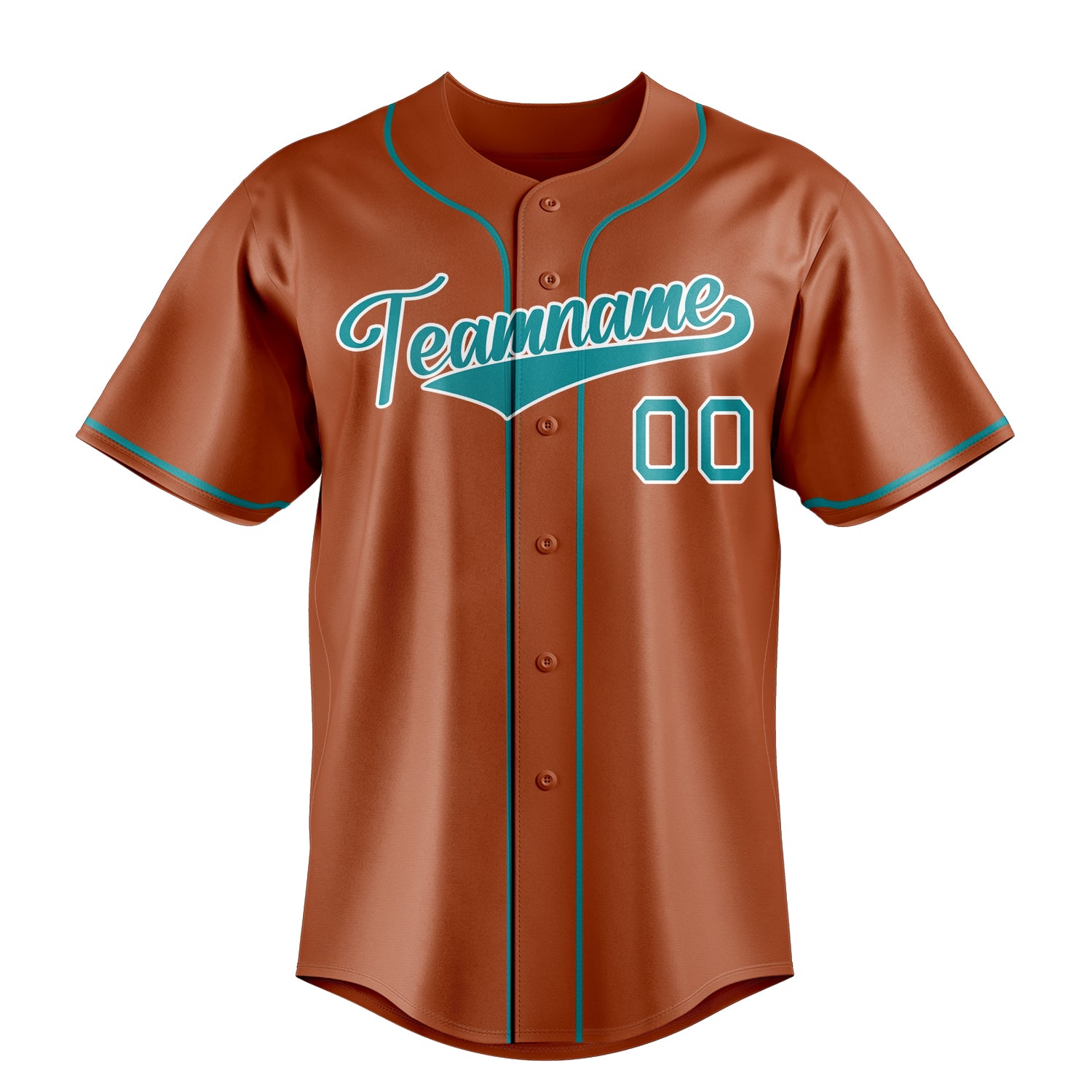 Custom Texas Orange & Teal Color Fan Baseball Jersey
